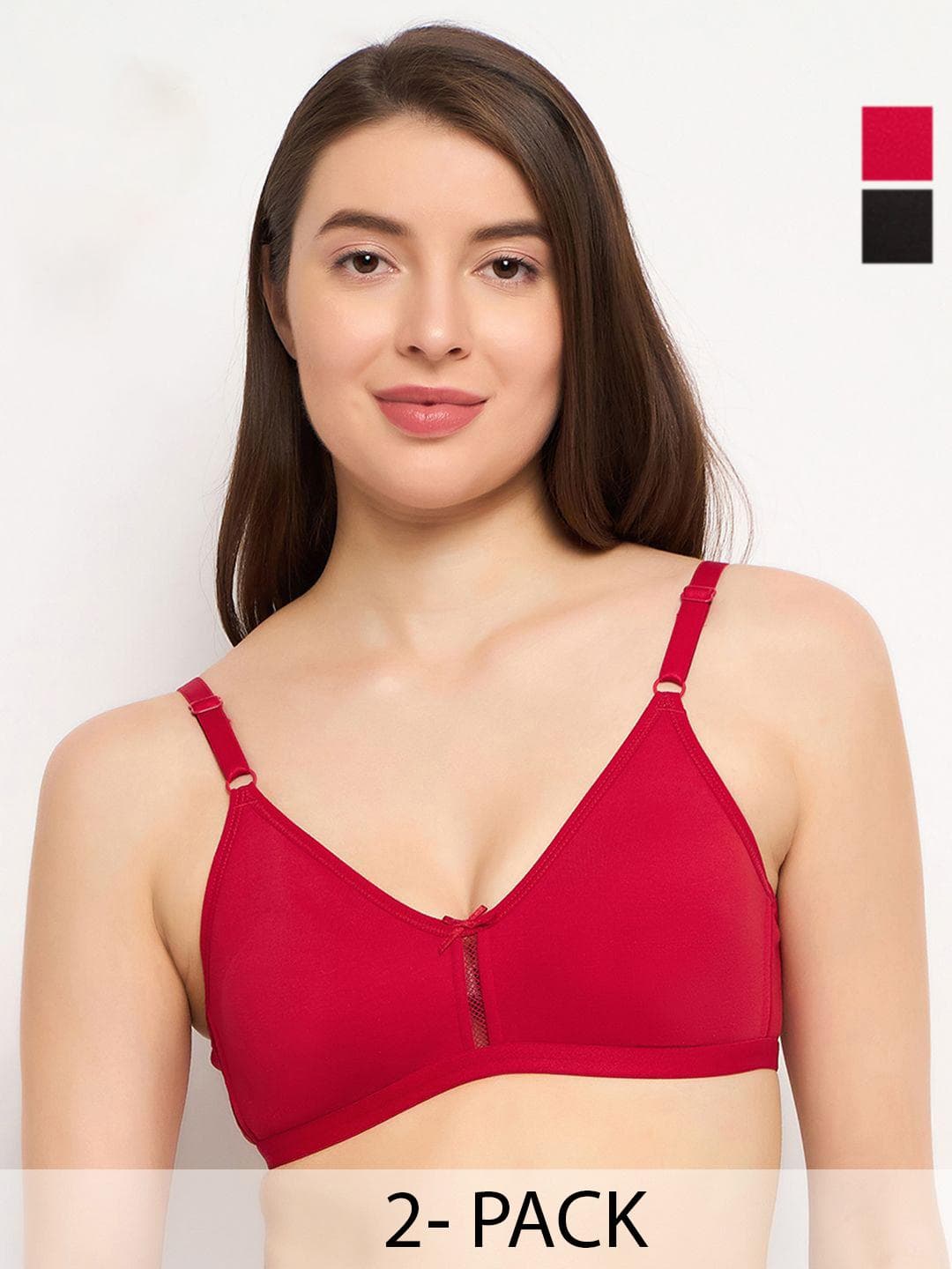 Buy Clovia Pack Of 2 Non Padded Non Wired Full Coverage Bra - - Apparel for Women