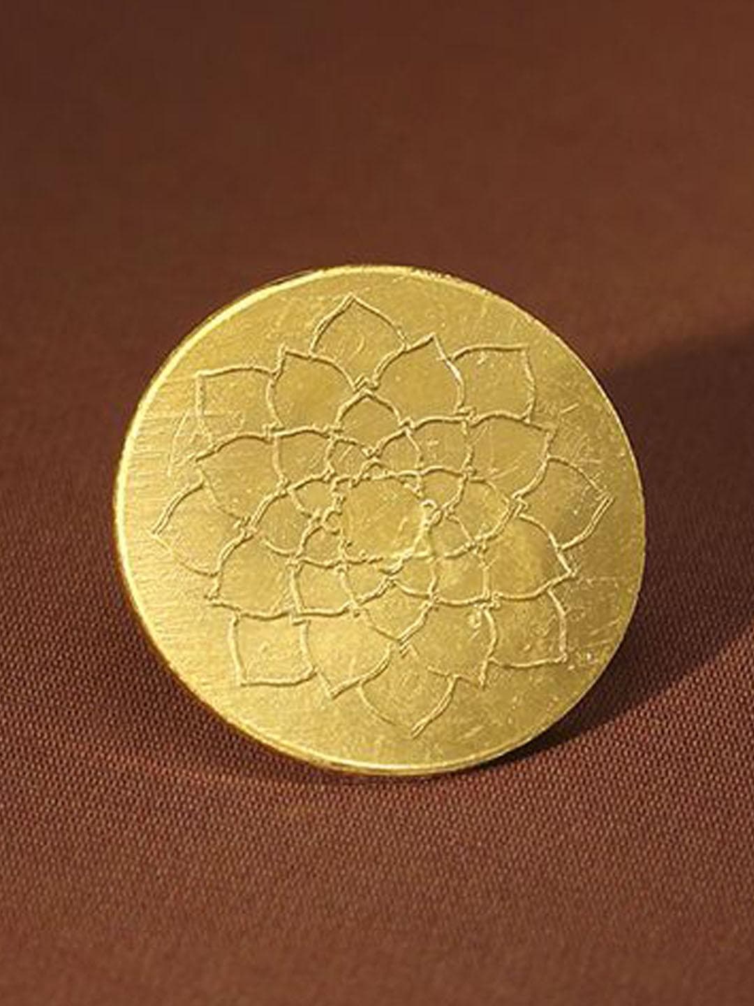 Buy Mia By Tanishq 24KT Gold Lotus Coin 0.5 Gm - - Accessories for Unisex