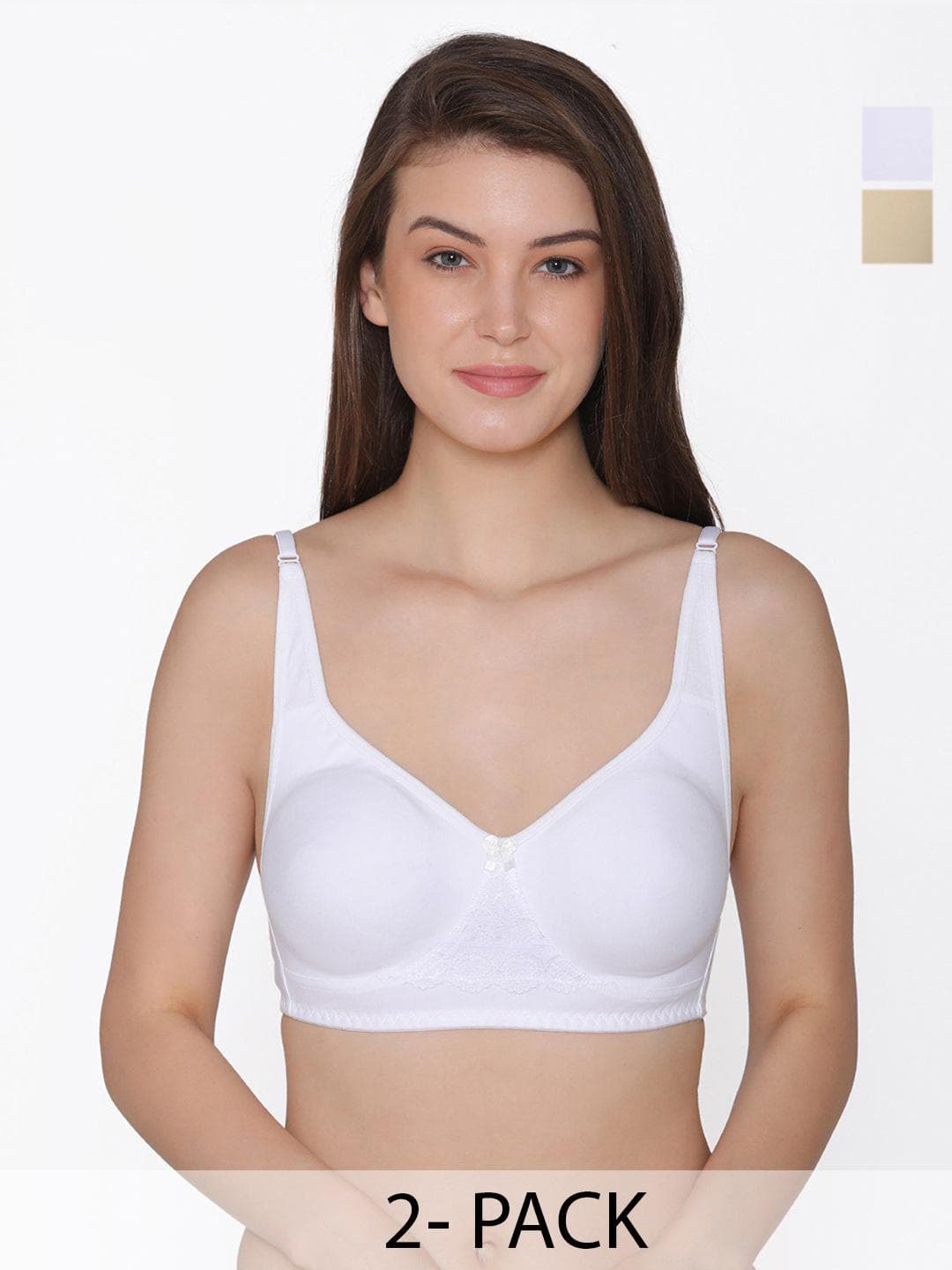 Buy Clovia Pack Of 2 Solid Full Coverage T Shirt Bra - - Apparel for Women