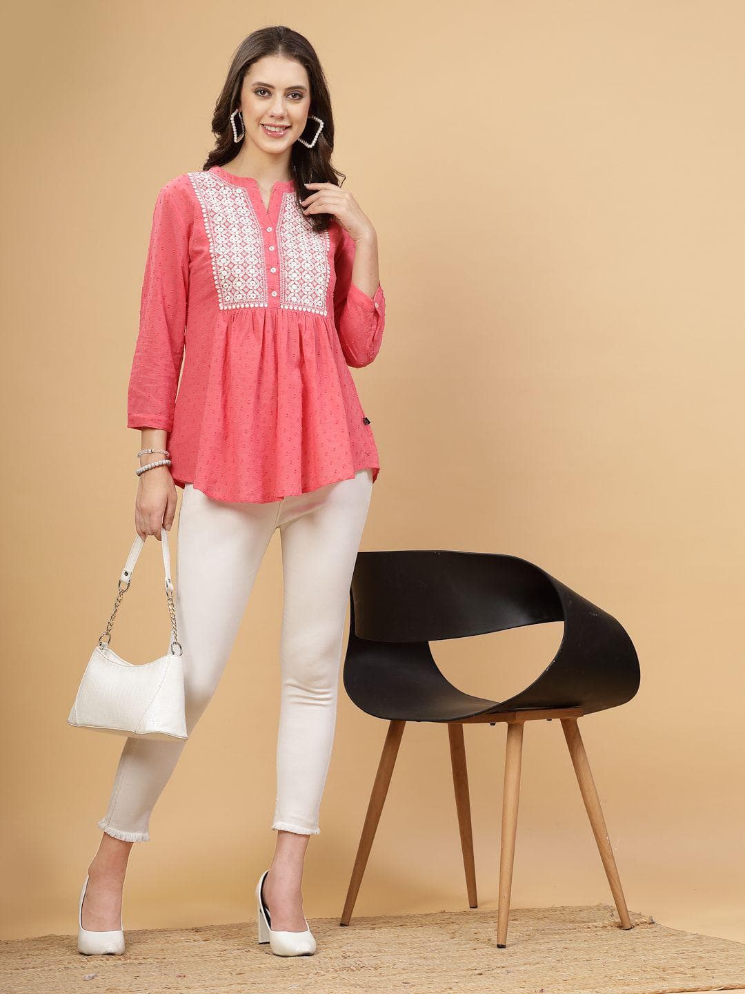 Pistaa Embroidered Pure Cotton Anarkali Kurti