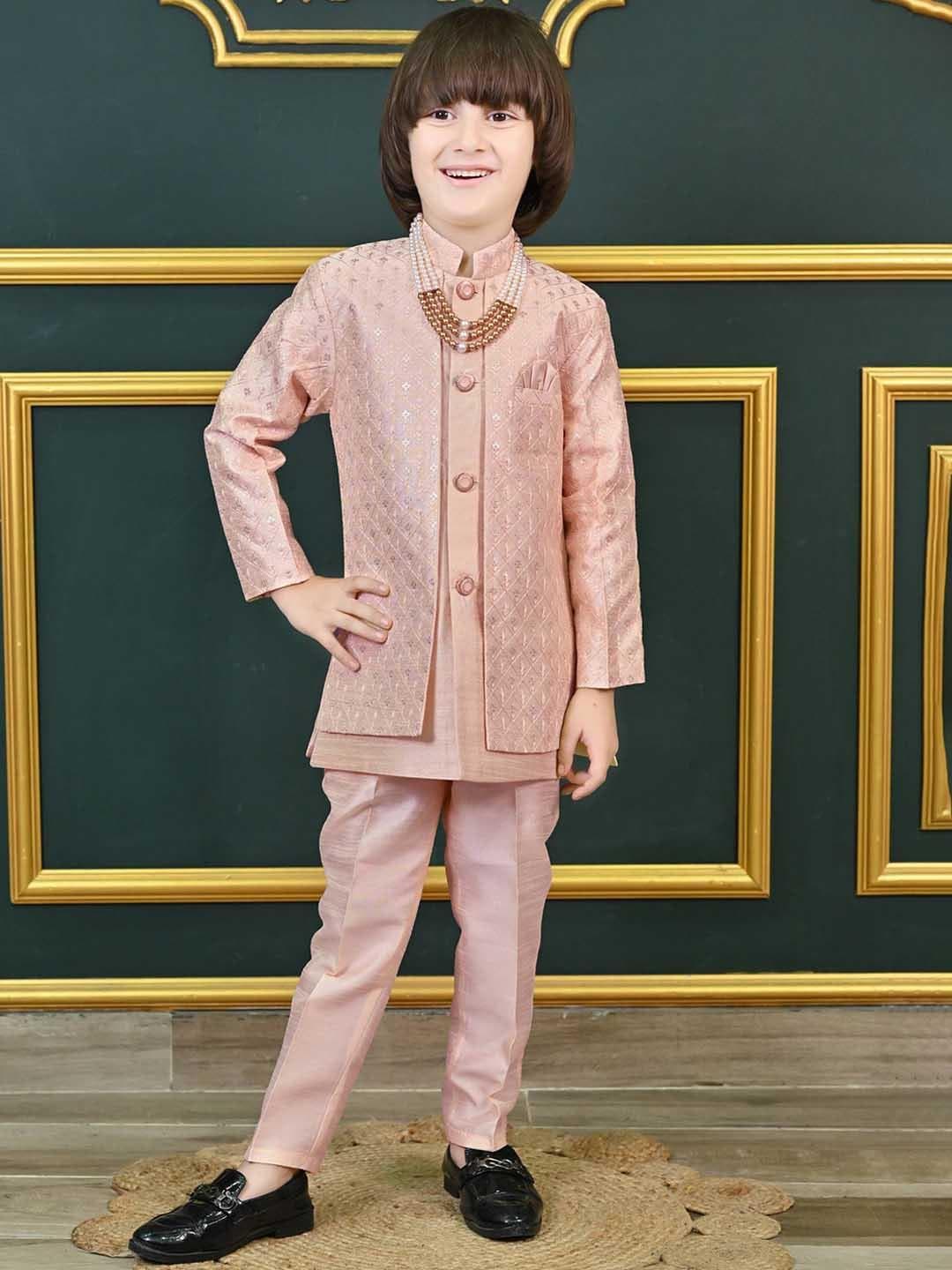 ahhaaaa Boys Embroidered Sherwani Set