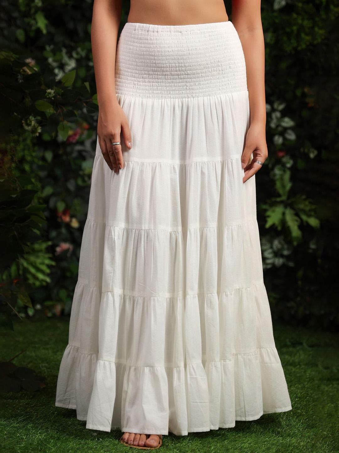 anayna Women Flared Maxi Skirt