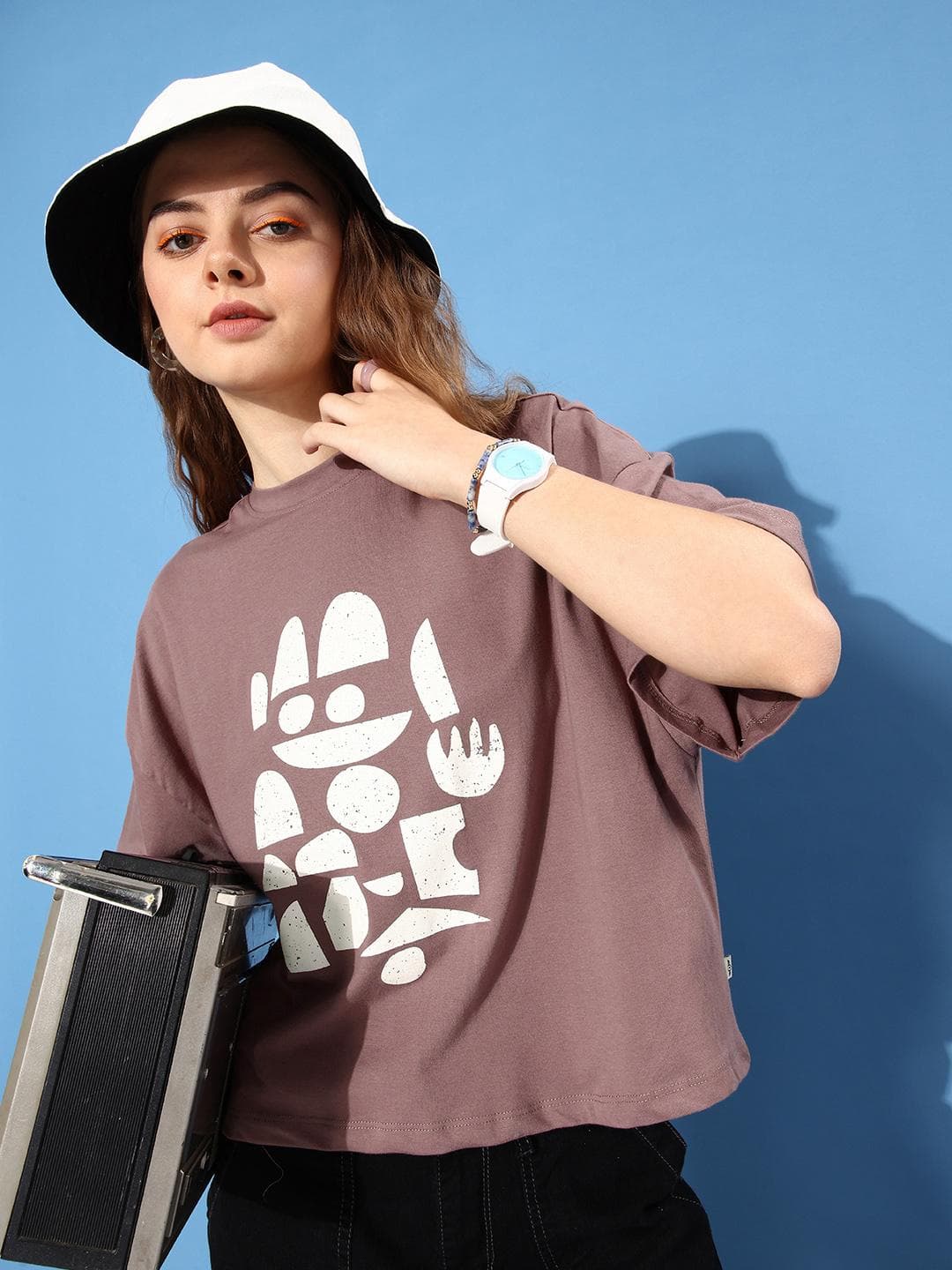 The Roadster Life Co. Printed Drop-Shoulder Sleeves T-shirt