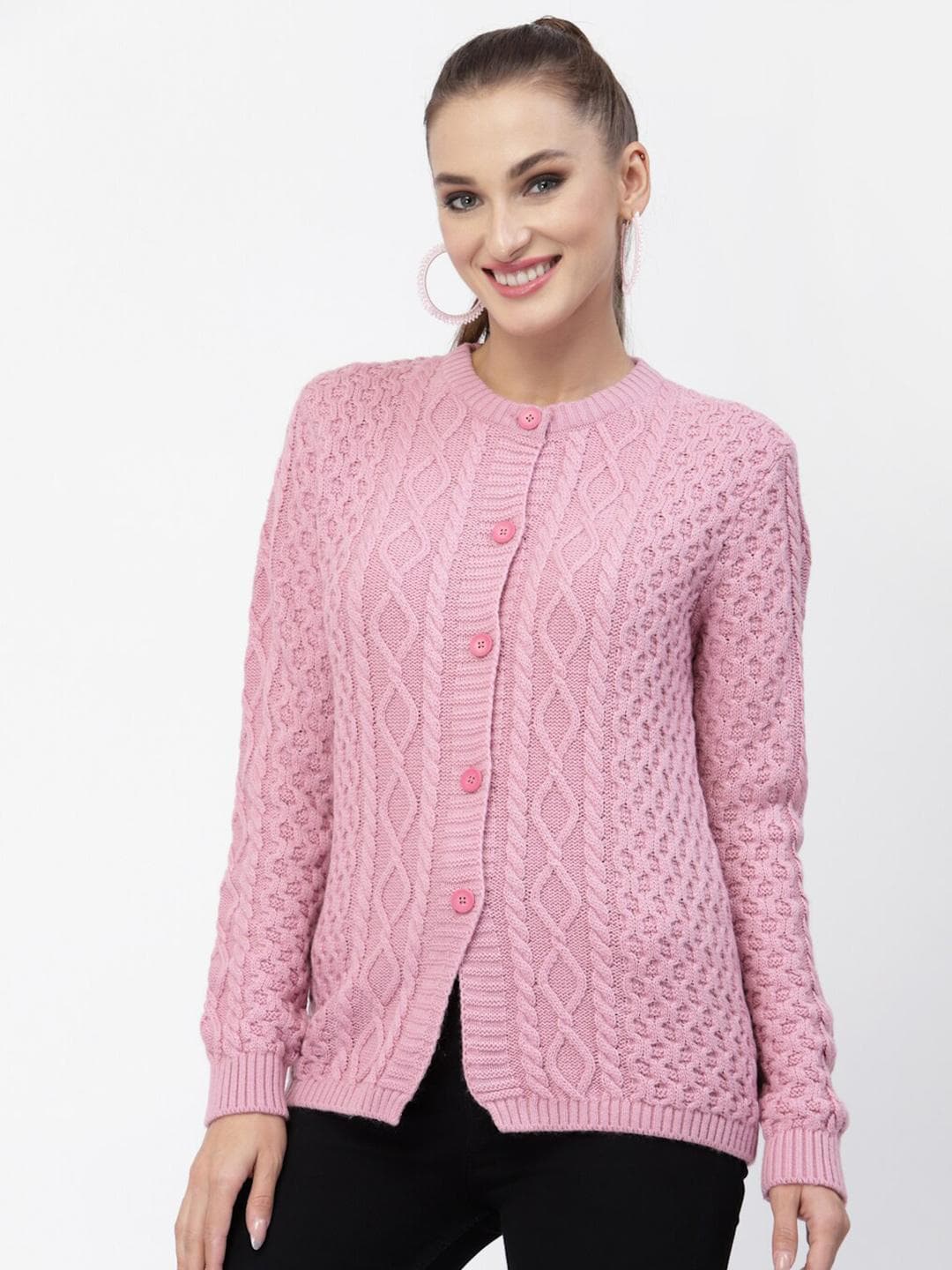 Kalt Women Pink Cardigan