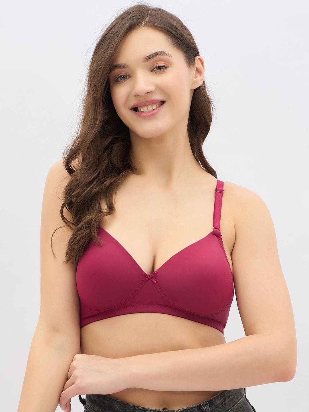 Buy Clovia Solid Full Coverage Lightly Padded Non Wired Regular T Shirt Bra - - Apparel for Women