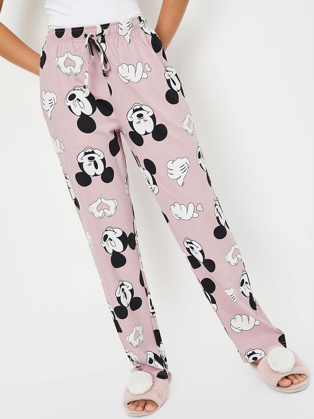 Buy Max Mickey Mouse Printed Cotton Lounge Pants - - Apparel for Women