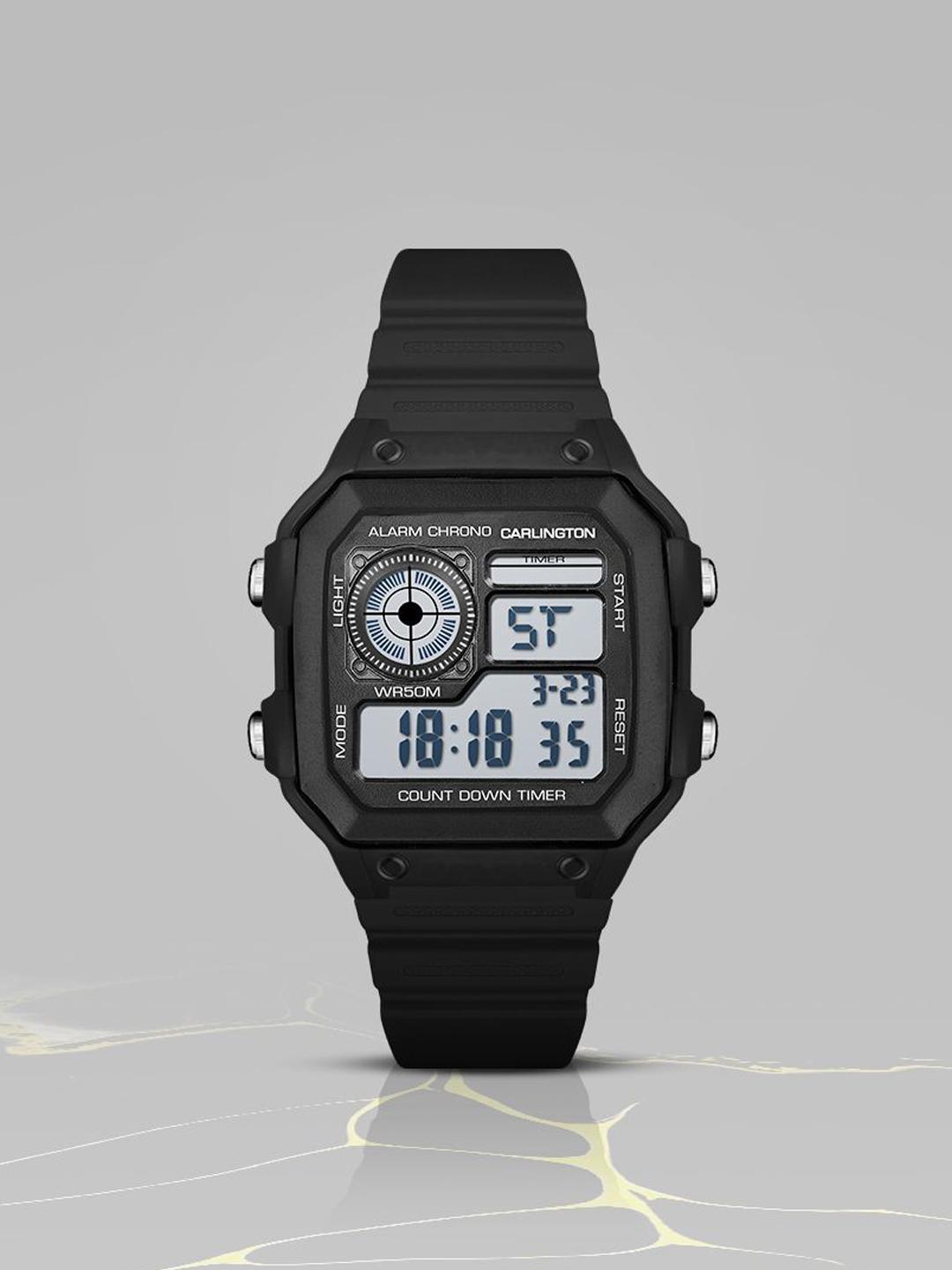 Buy CARLINGTON Unisex Dial & Straps Digital Multi Function Watch Endurance 9079 Black - - Accessories for Unisex