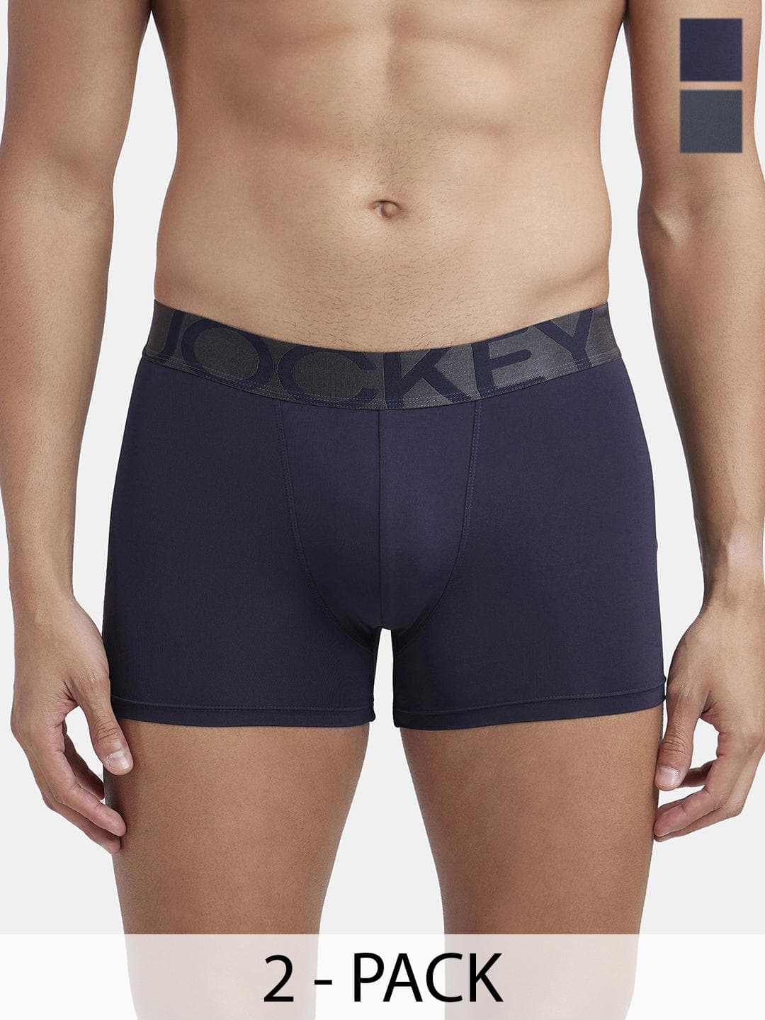Buy Jockey Pack Of 2 Tactel Microfiber Elastane Solid Trunk With Moisture Move Properties IC28 - - Apparel for Men