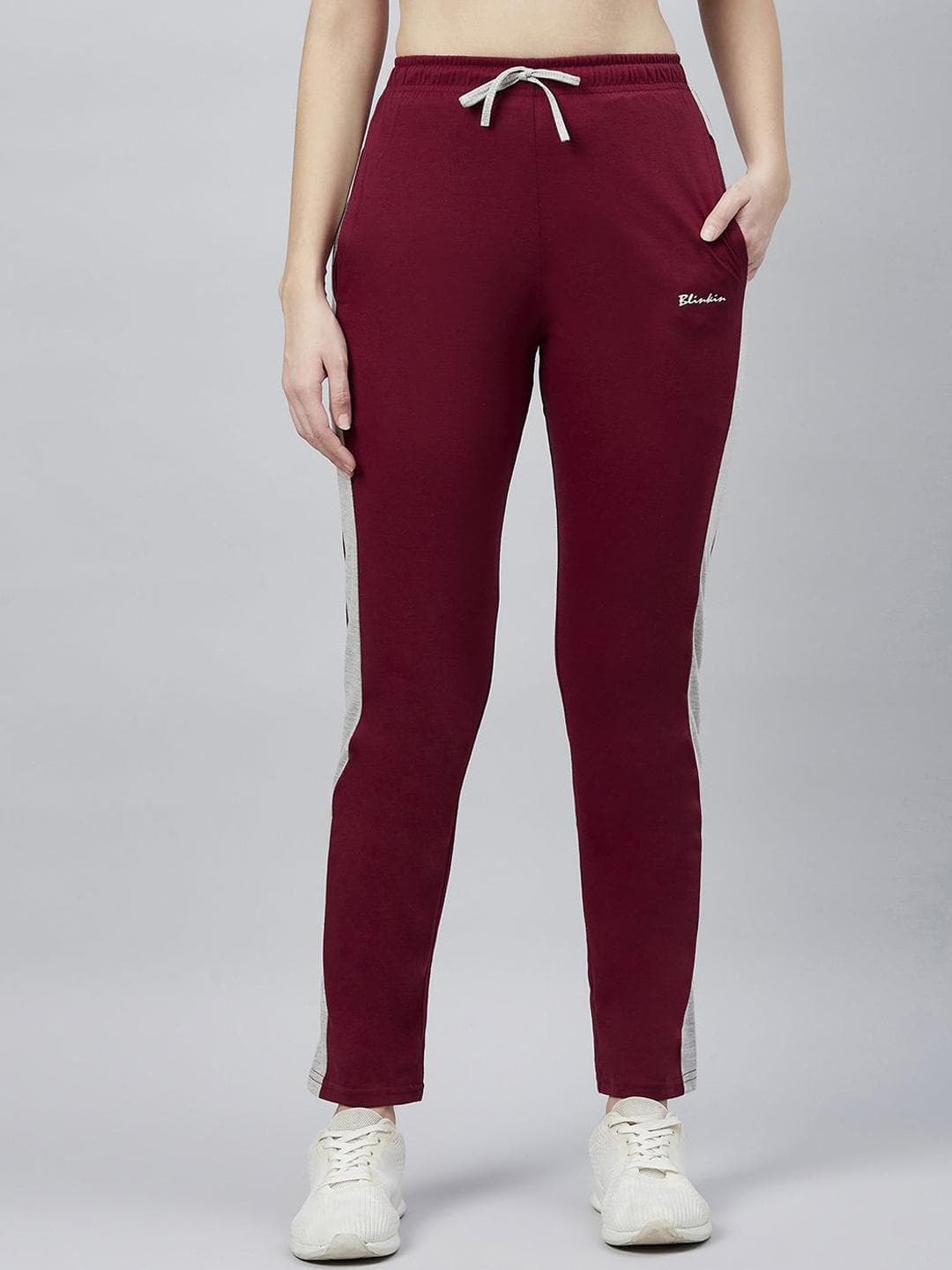 Blinkin Women Mid-Rise Colour-Blocked TrackPants