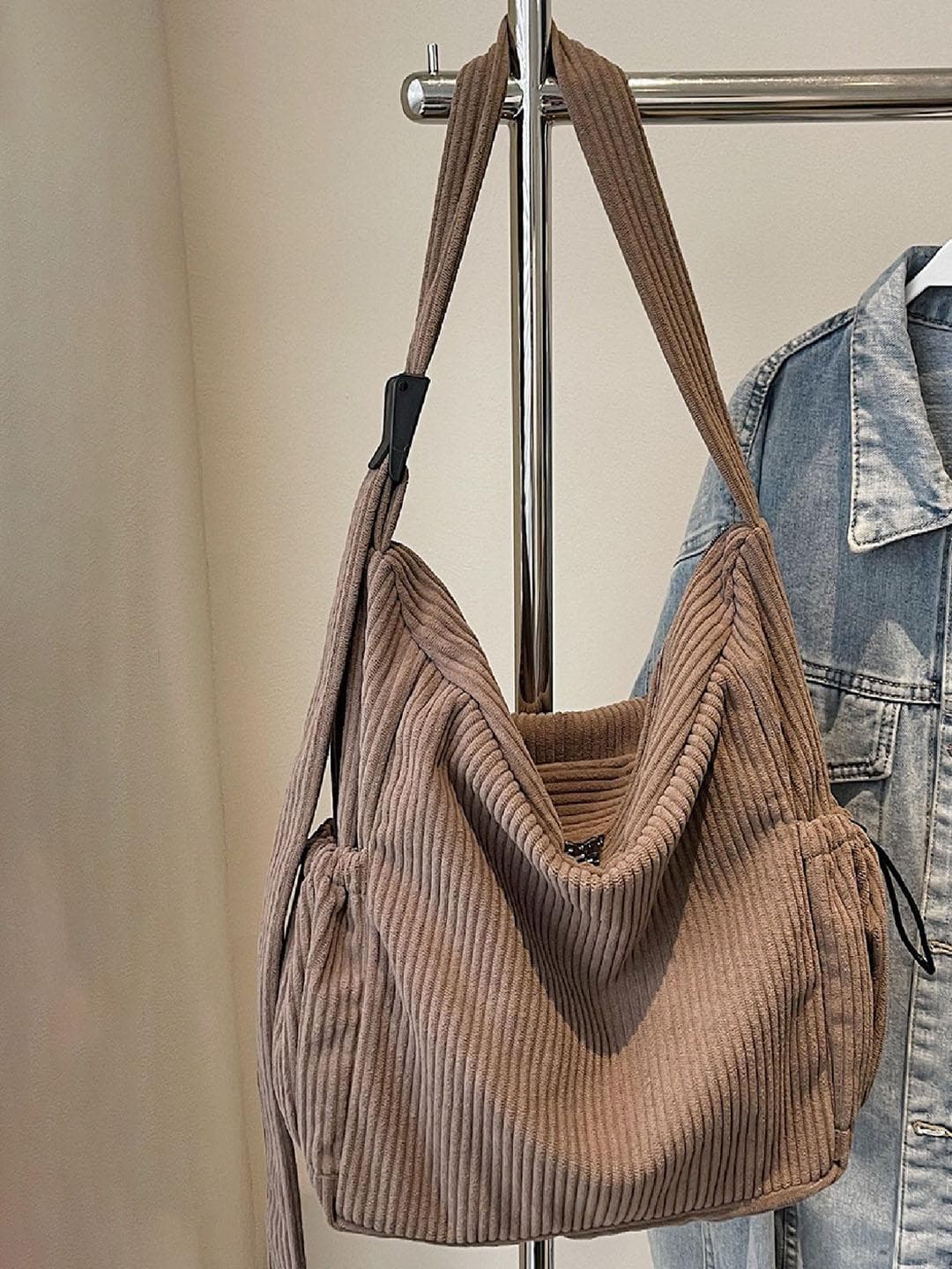 StyleCast Checked Structured Handheld Bag with Tasselled