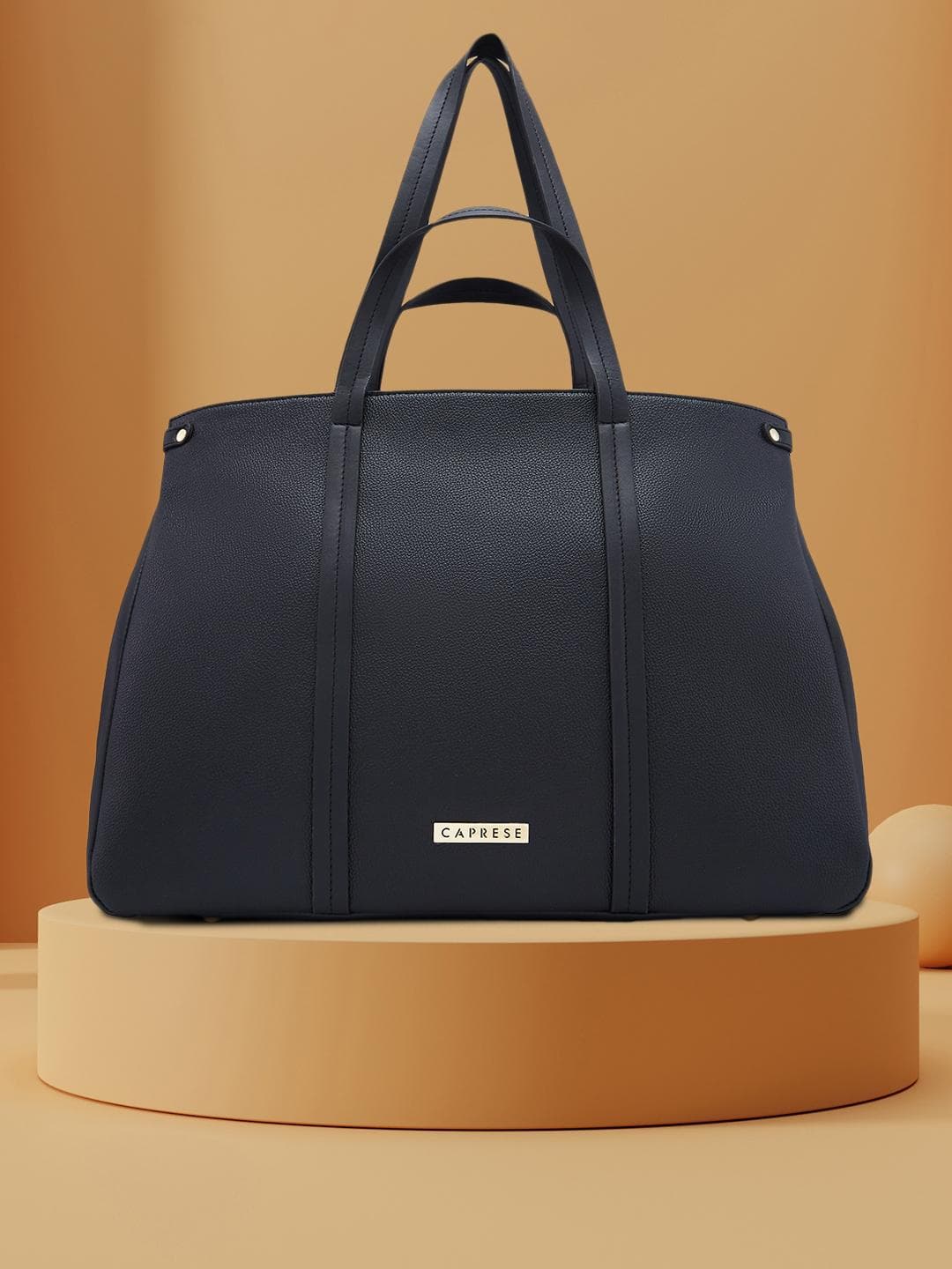 Caprese Jamie Textured Oversized Laptop Shoulder Bag