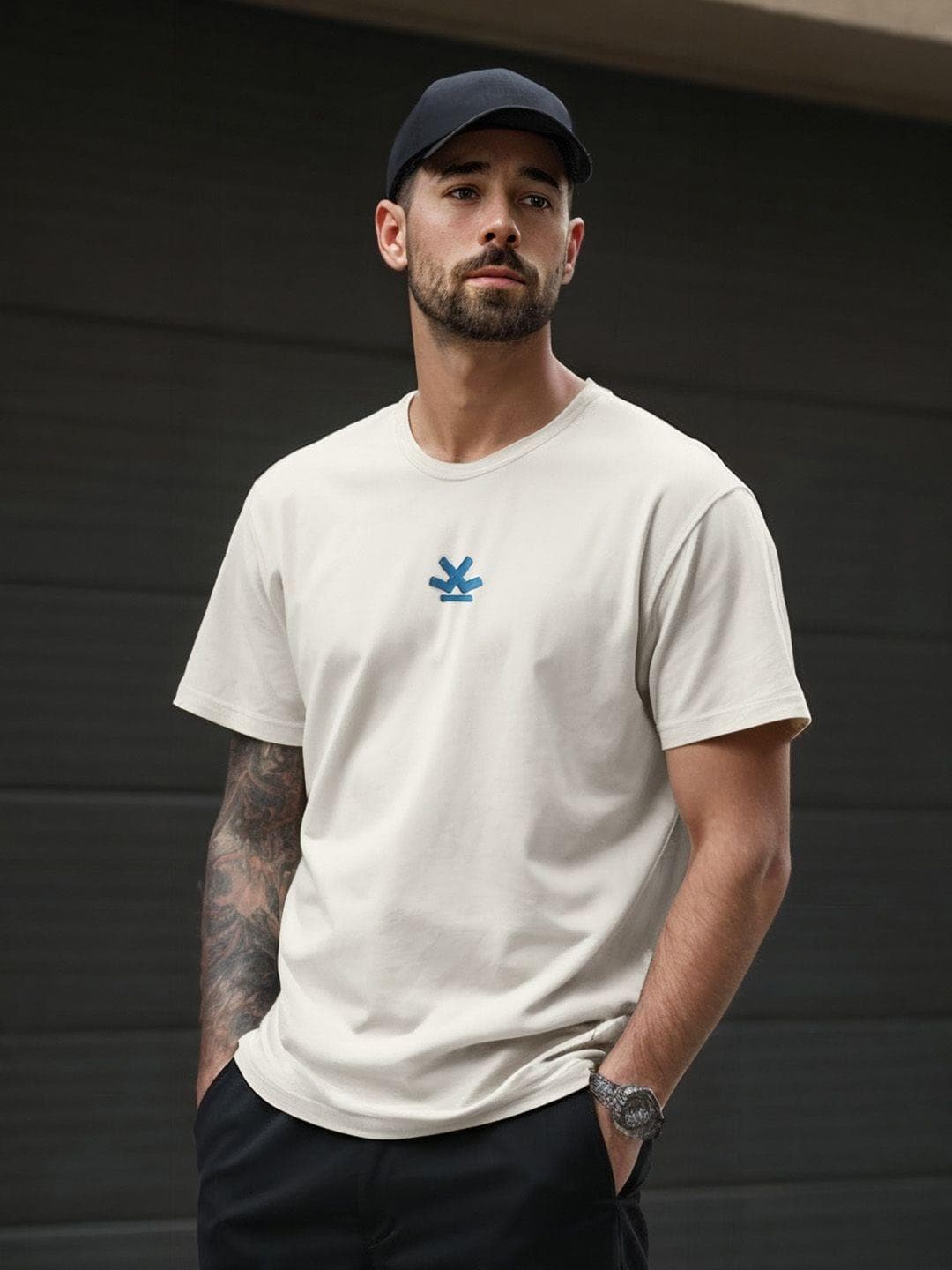 WROGN Printed Pure Cotton Short Sleeves Round Neck Oversized T-shirt