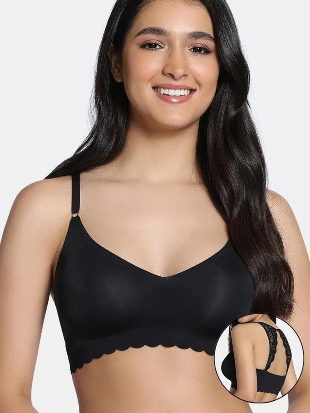 Zivame Women Solid Medium Coverage Lightly Padded Bralette Bra