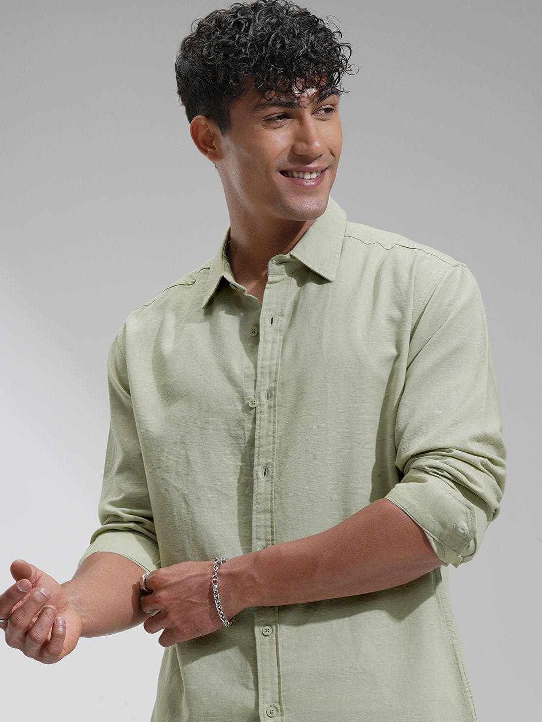 Highlander Men Cotton Linen Casual Relaxed Fit Shirt