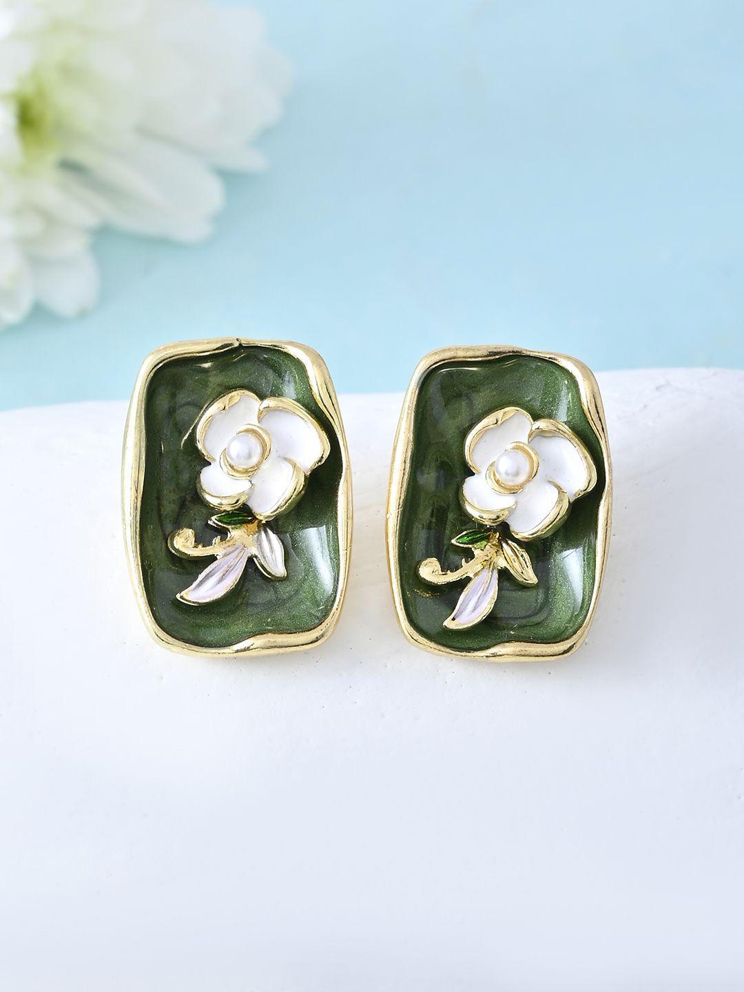Buy Blossom Springtime Emerald Stud Earrings - - Accessories for Women