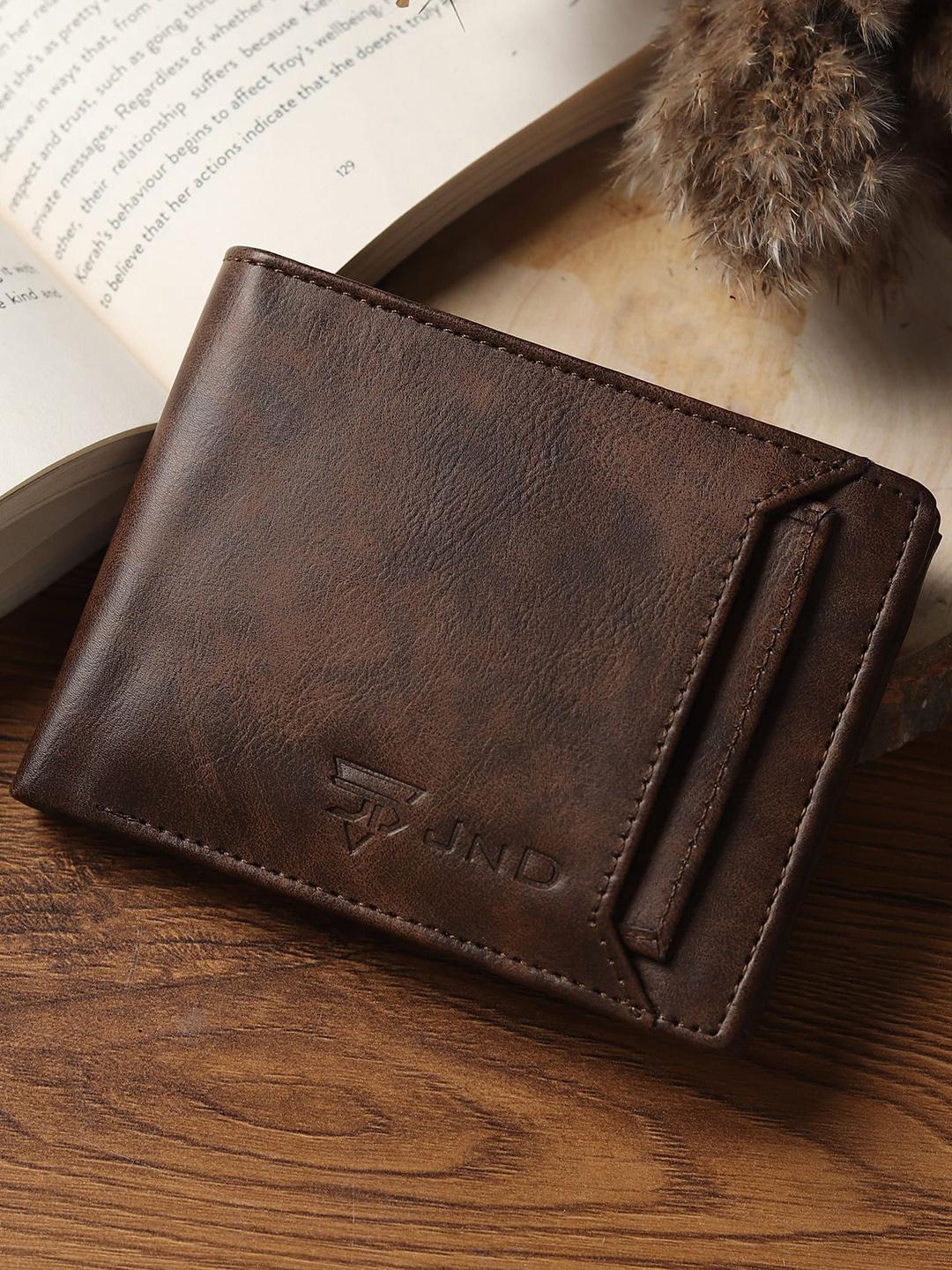 Buy JND Men Abstract Textured PU Two Fold Wallet - - Accessories for Men
