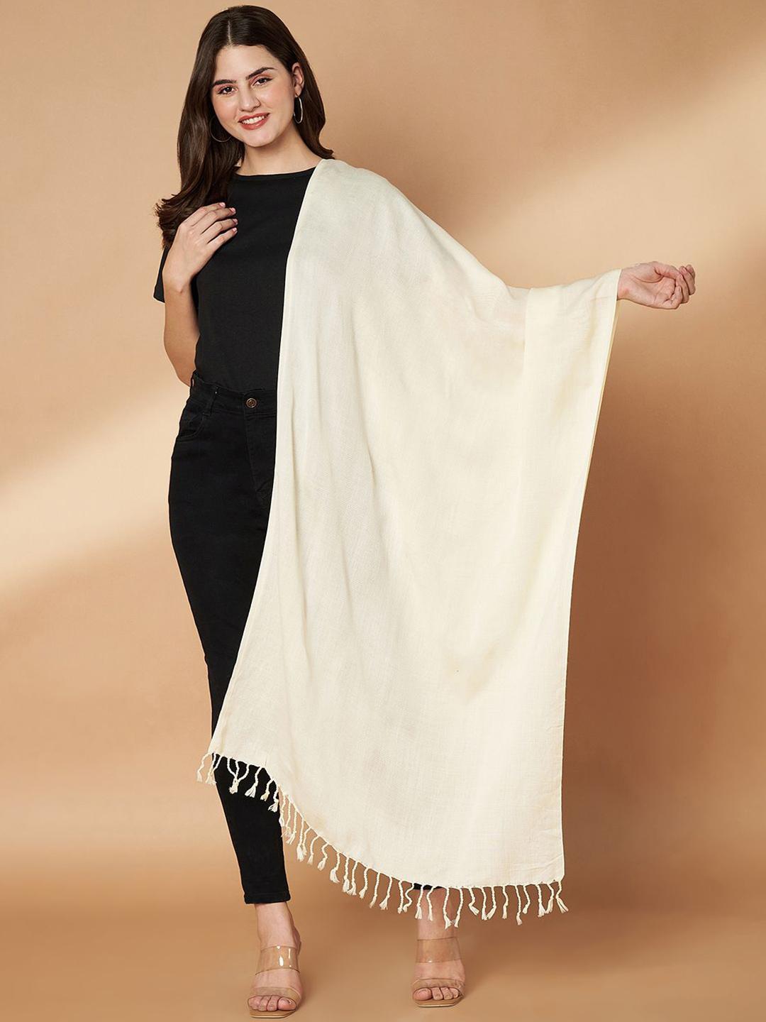 Buy Zamour Women Woolen Tasselled Stoles - - Accessories for Women