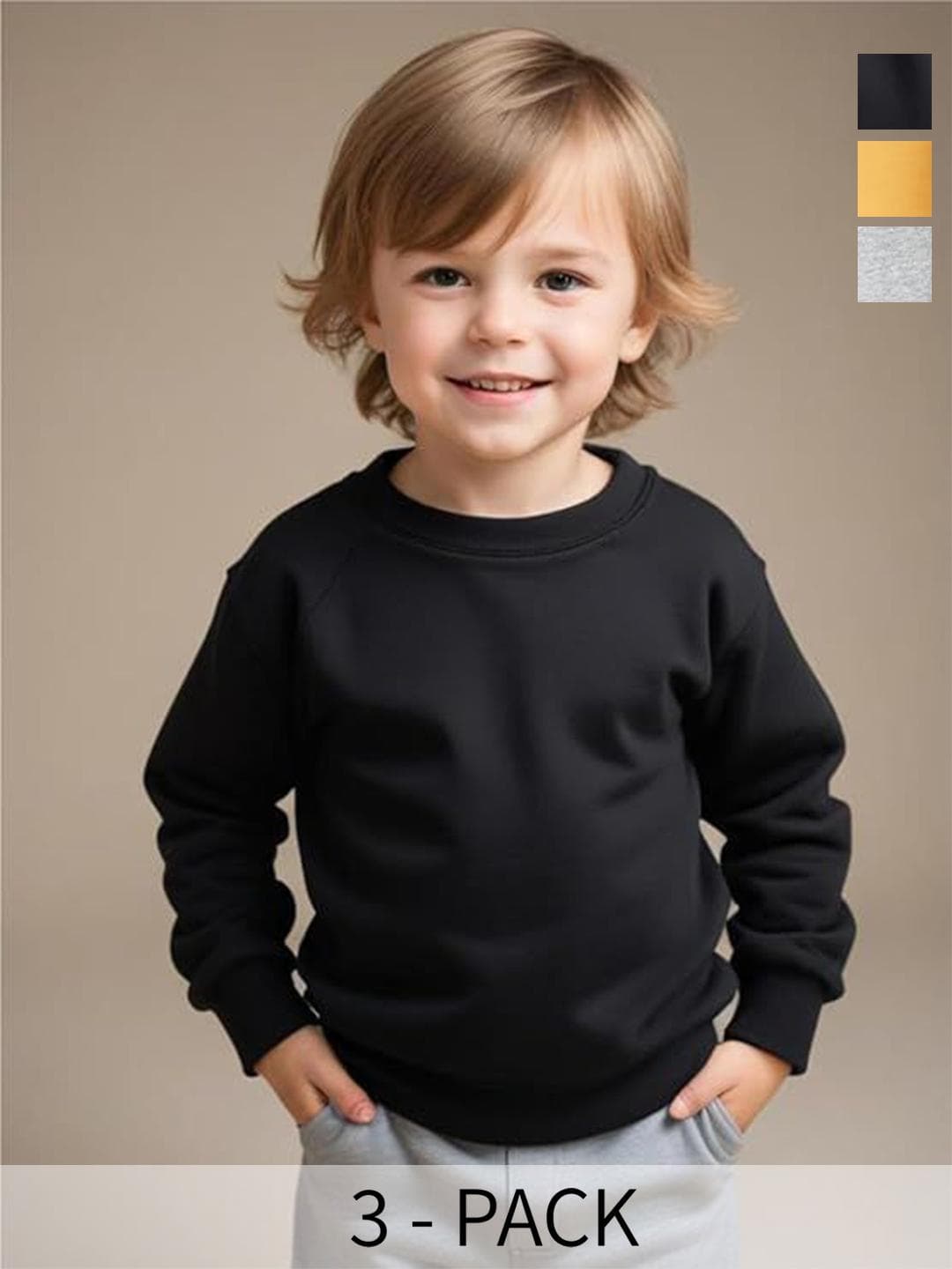 x2o Kids Pack Of 3 Round Neck Sweatshirt
