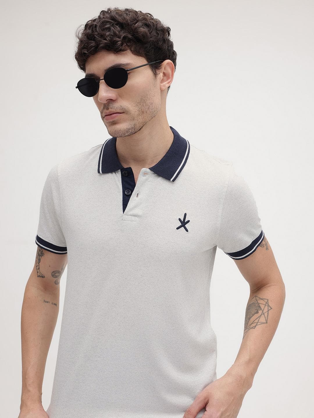 The Roadster Life Co. Contrast Polo Collar T-shirt