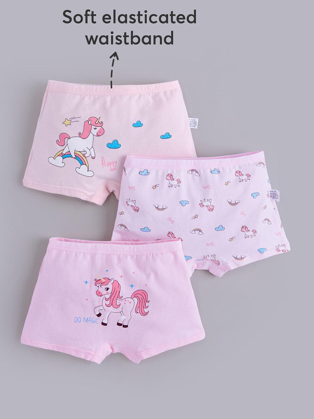 Hopscotch Girls Pack Of 3 Unicorn Printed Briefs