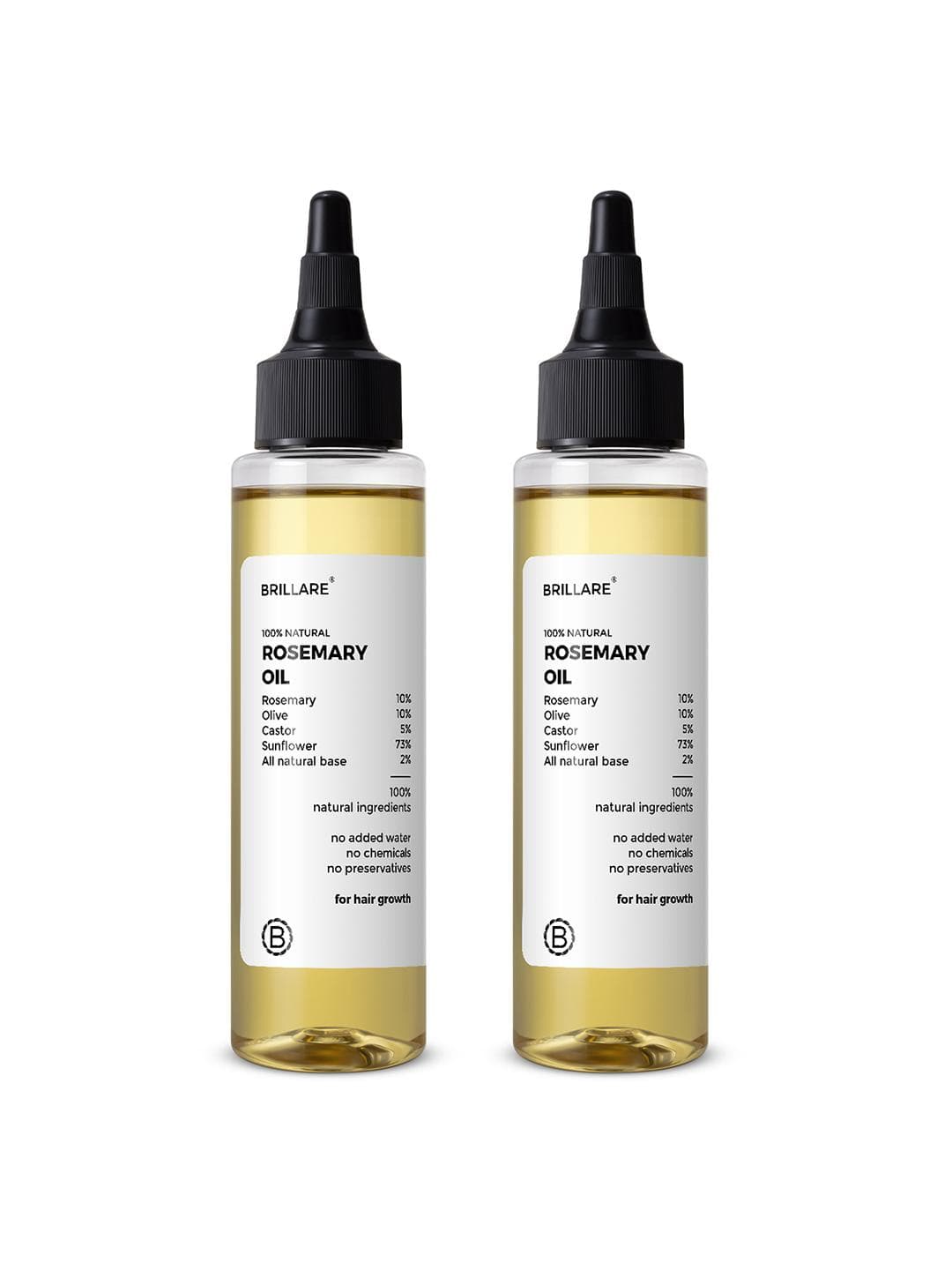 BRILLARE Set of 2 Natural Rosemary Hair Oil For Hair Growth - 100ml each