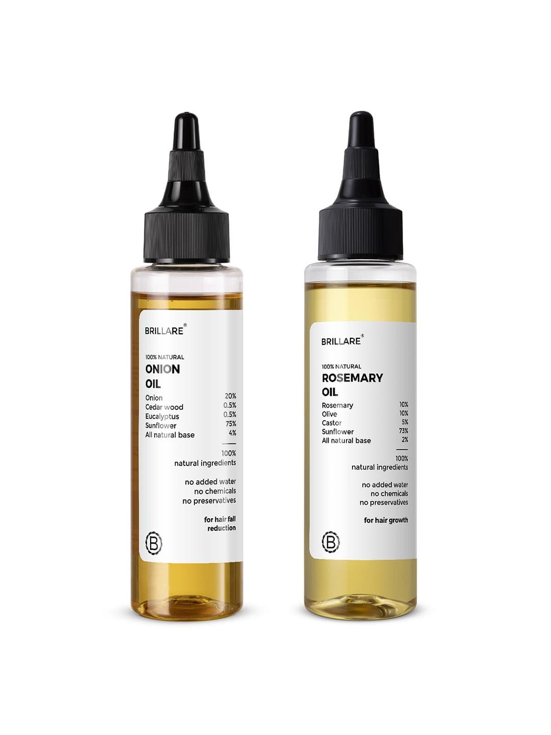 BRILLARE Set of 100% Natural Onion & Rosemary Hair Oil - 100ml each