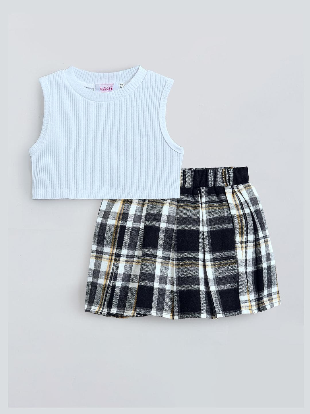 Hopscotch Girls 2 Pieces Cotton Blend Solid Clothing Set