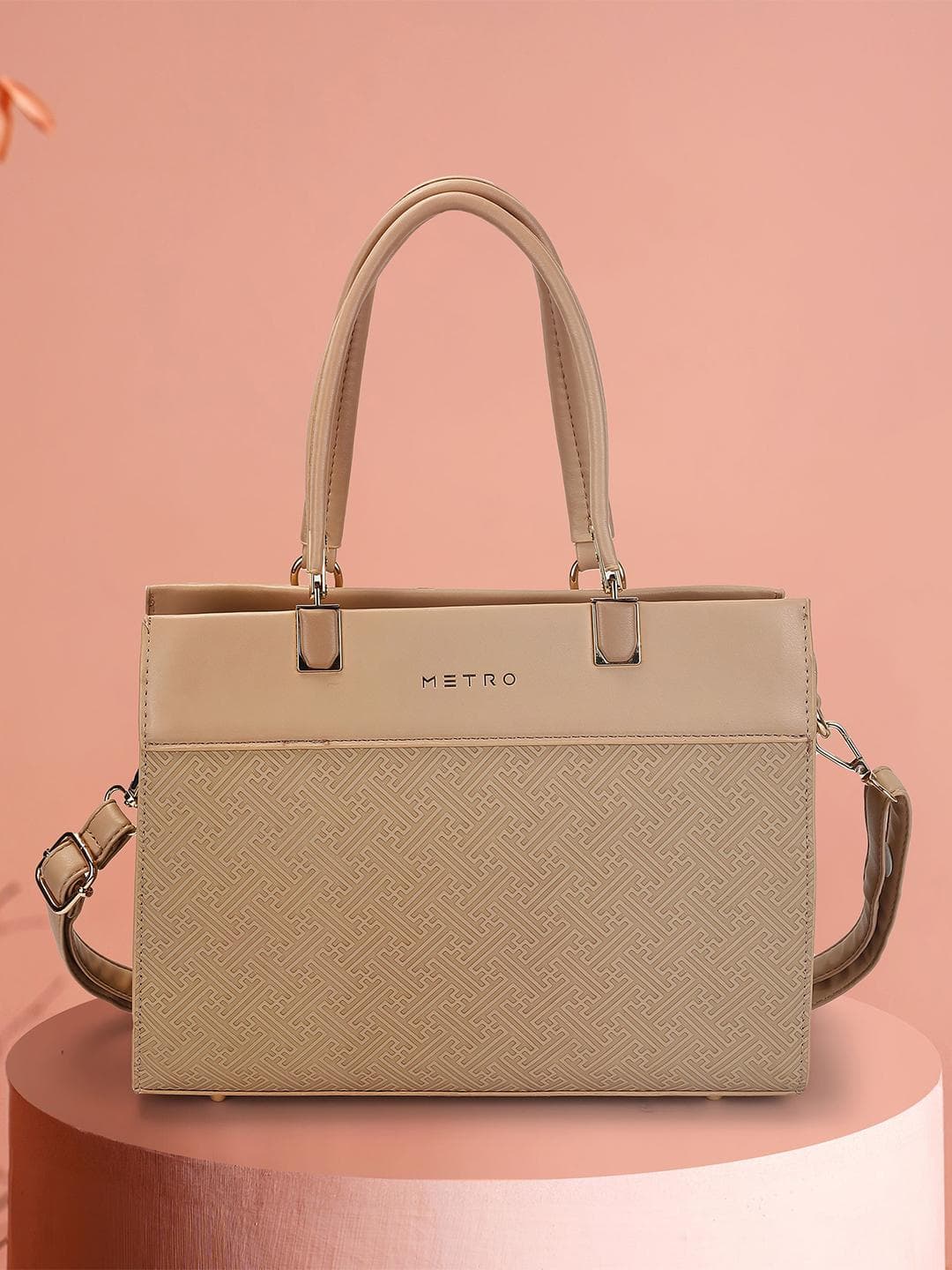 Buy Metro Women Textured Structured Handheld Bag - - Accessories for Women