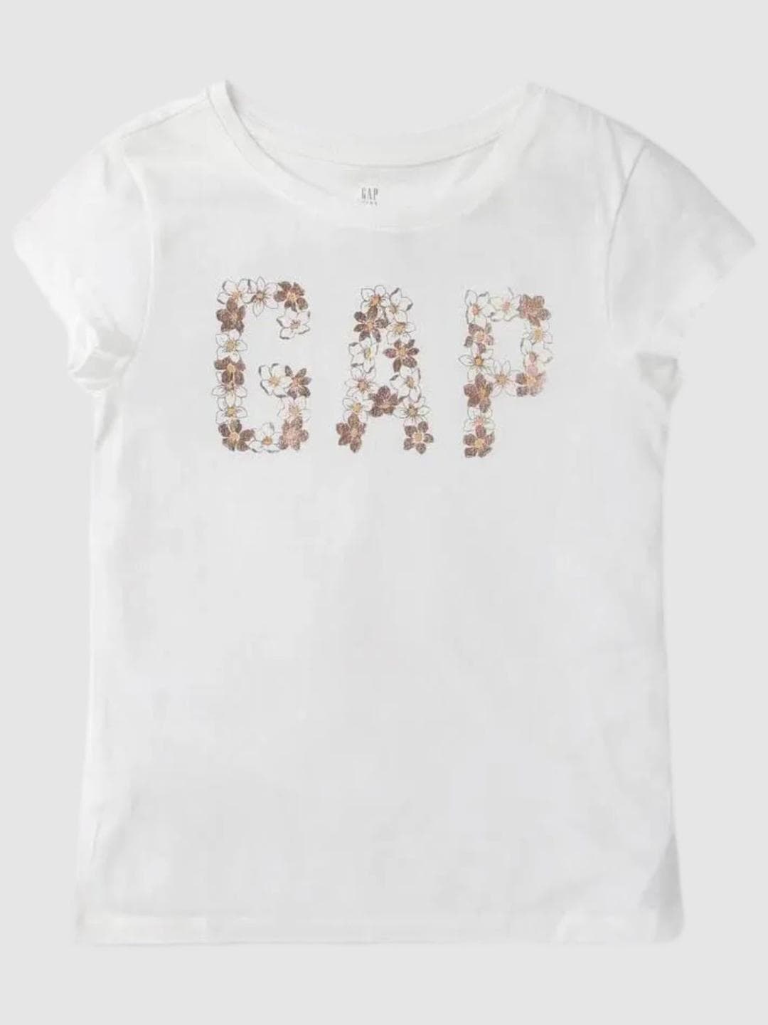 GAP GirlsFloral Logo Crew Neck T-shirt