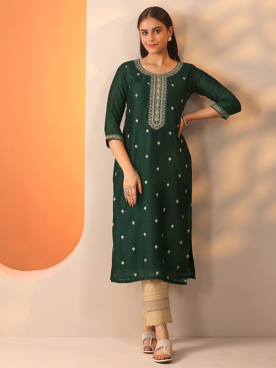 Libas Women Ethnic Motifs Embroidered Thread Work Kurta