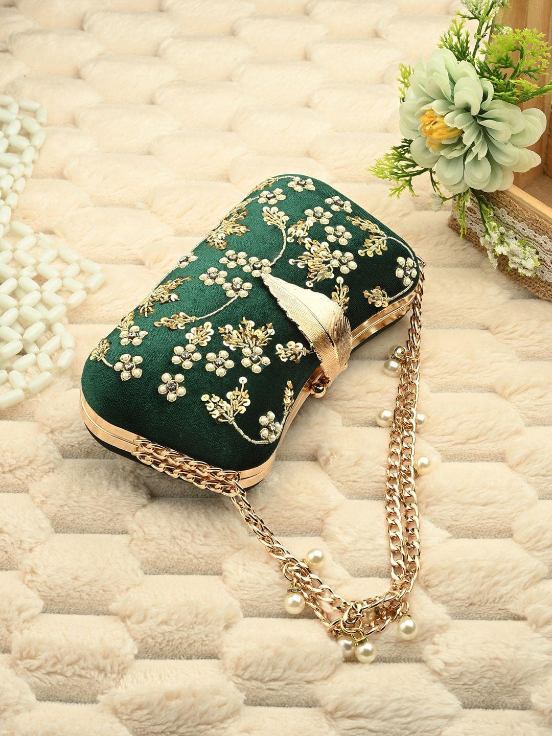 Buy Toobacraft Embellished Box Clutch With Wrist Loop - - Accessories for Women