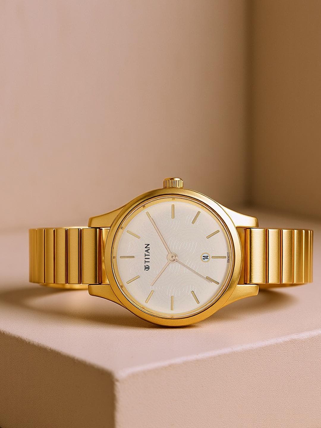 Buy Titan Karishma Quartz Analog With Peach Dial Watch For Women Nt2679ym01 - - Accessories for Women