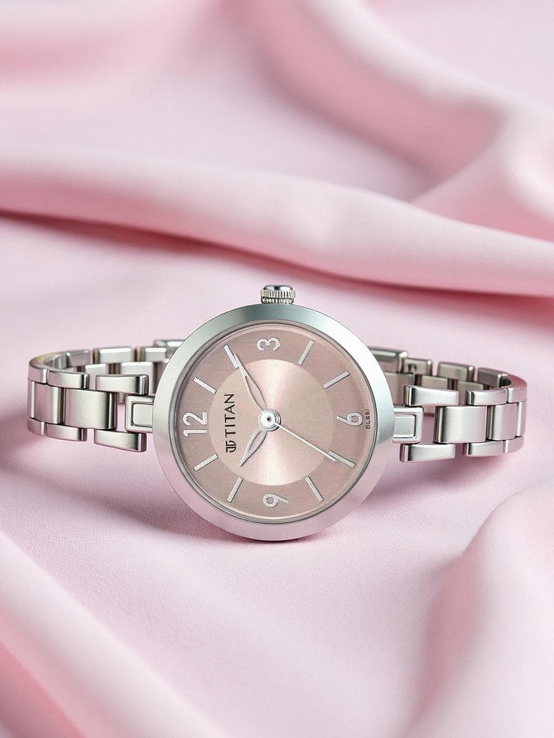 Titan Lagan Quartz Analog With Pink Dial Watch For Women - Nt2598sm06