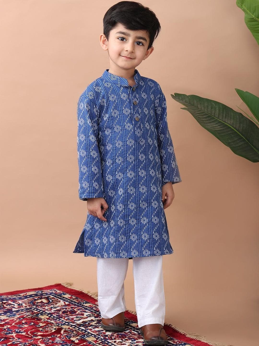 Sangria Boys Printed Pure Cotton Kurta with Pyjamas