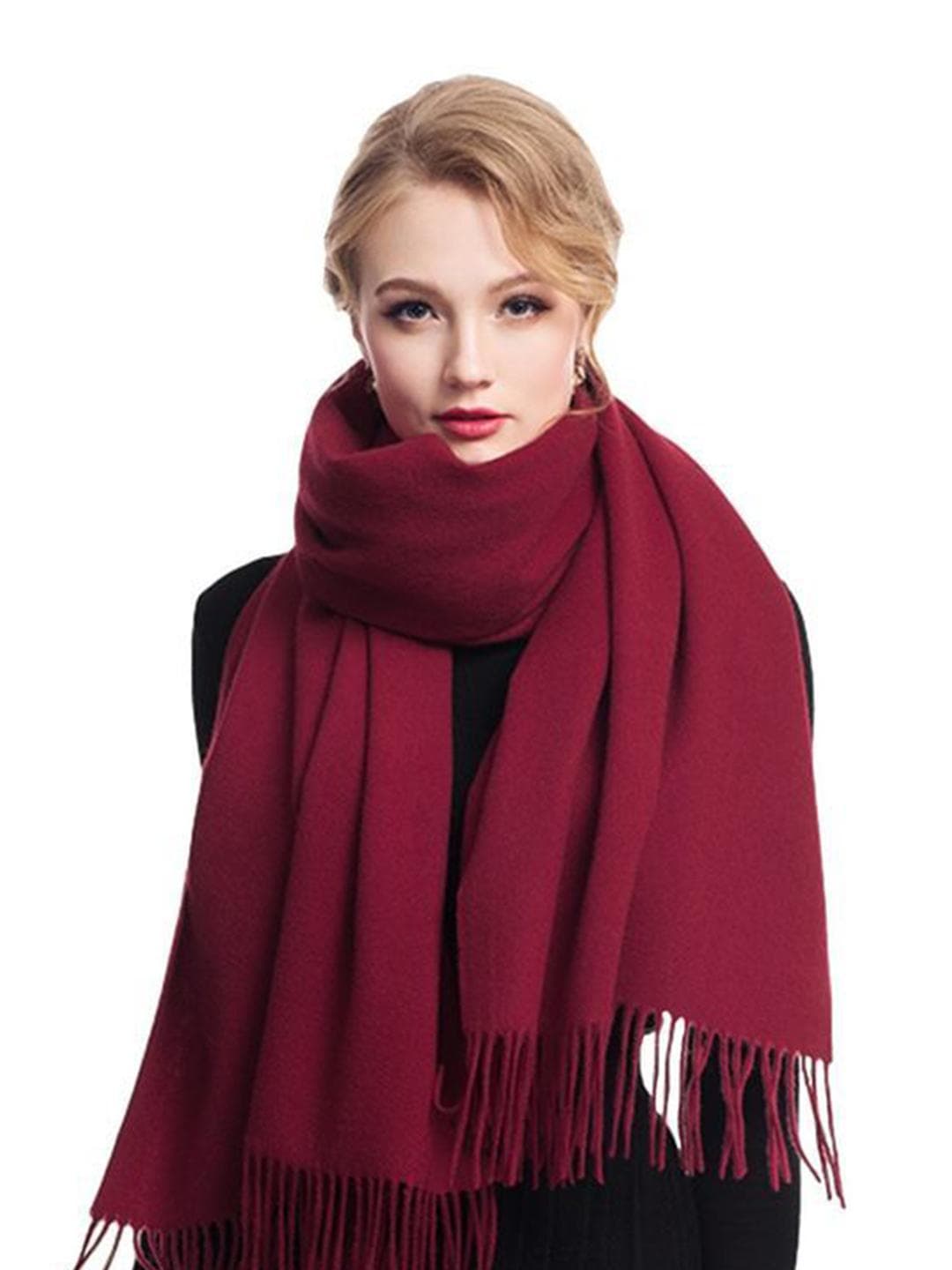 Alexvyan Fringed Acrylic Winter Shawl
