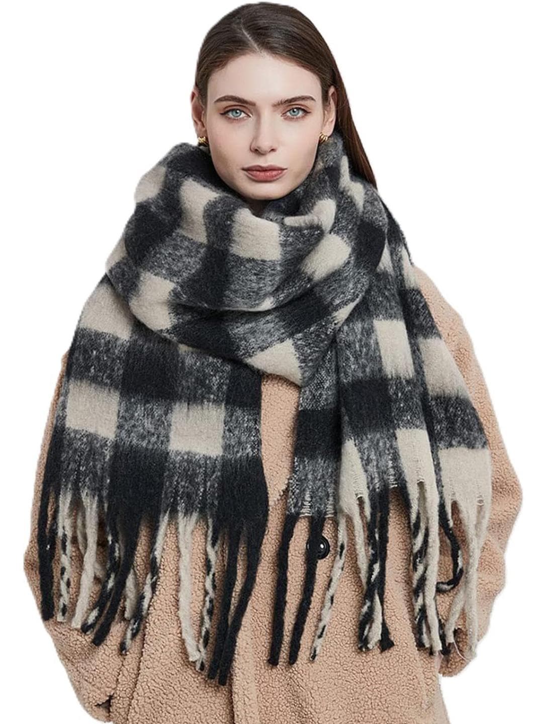 Buy Alexvyan Women Checked Winter Woolen Warm Long Stoles - - Accessories for Women
