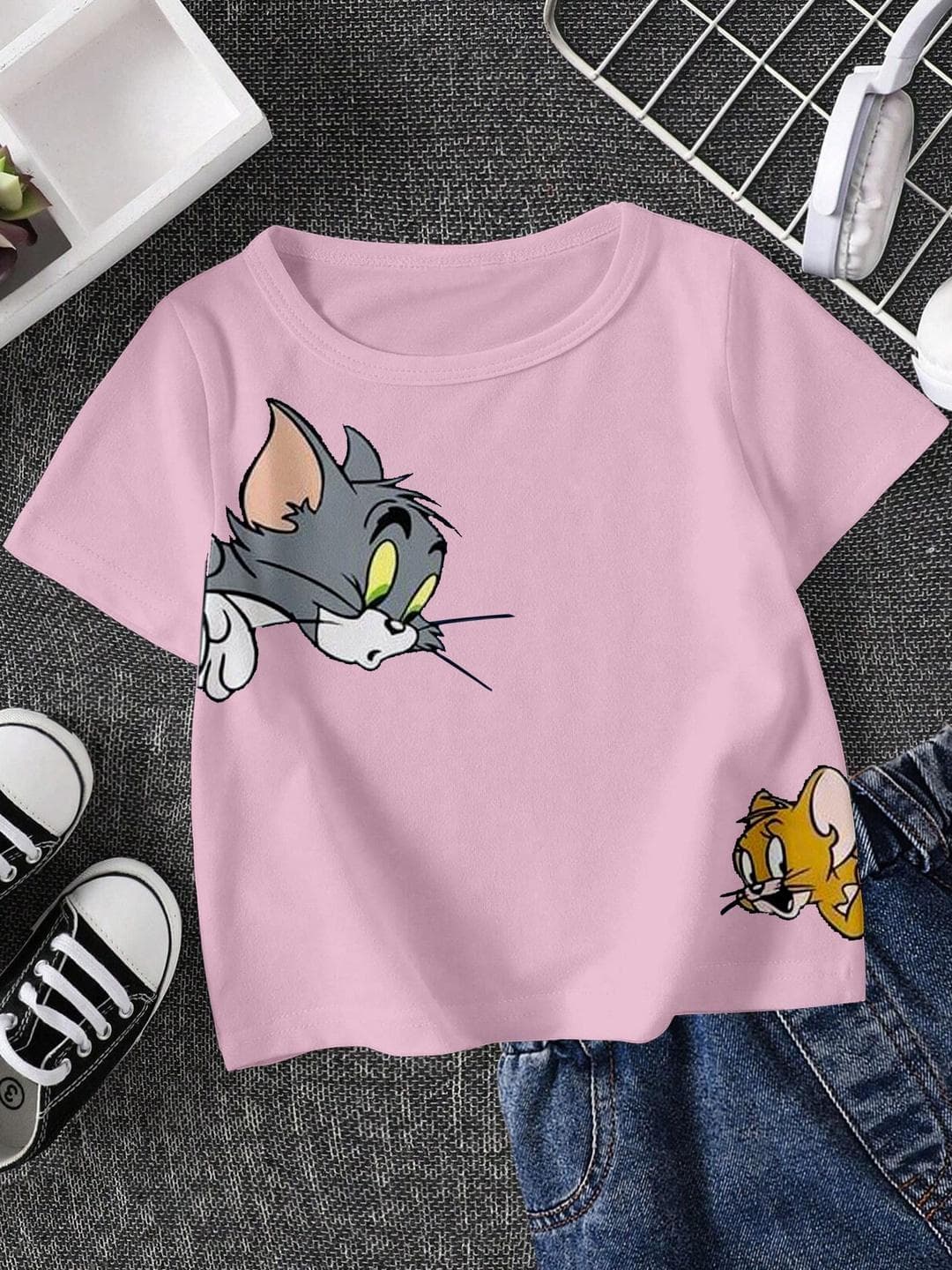 FIONAA TRENDZ Kids Cotton TOM & JERRY Printed T-shirt