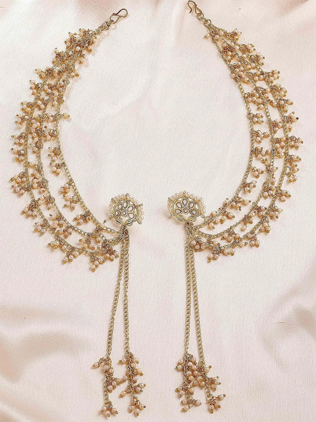 Buy KARATCART Gold Plated Contemporary Pearl And Kundan Studded Kaanchain Drop Earrings - - Accessories for Women