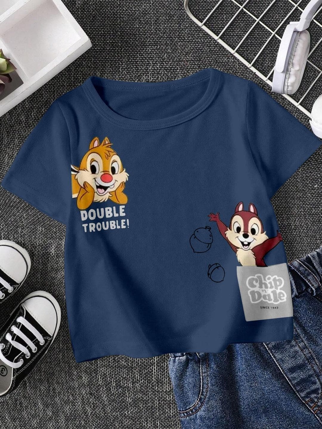 FIONAA TRENDZ Kids Navy Blue Tshirts