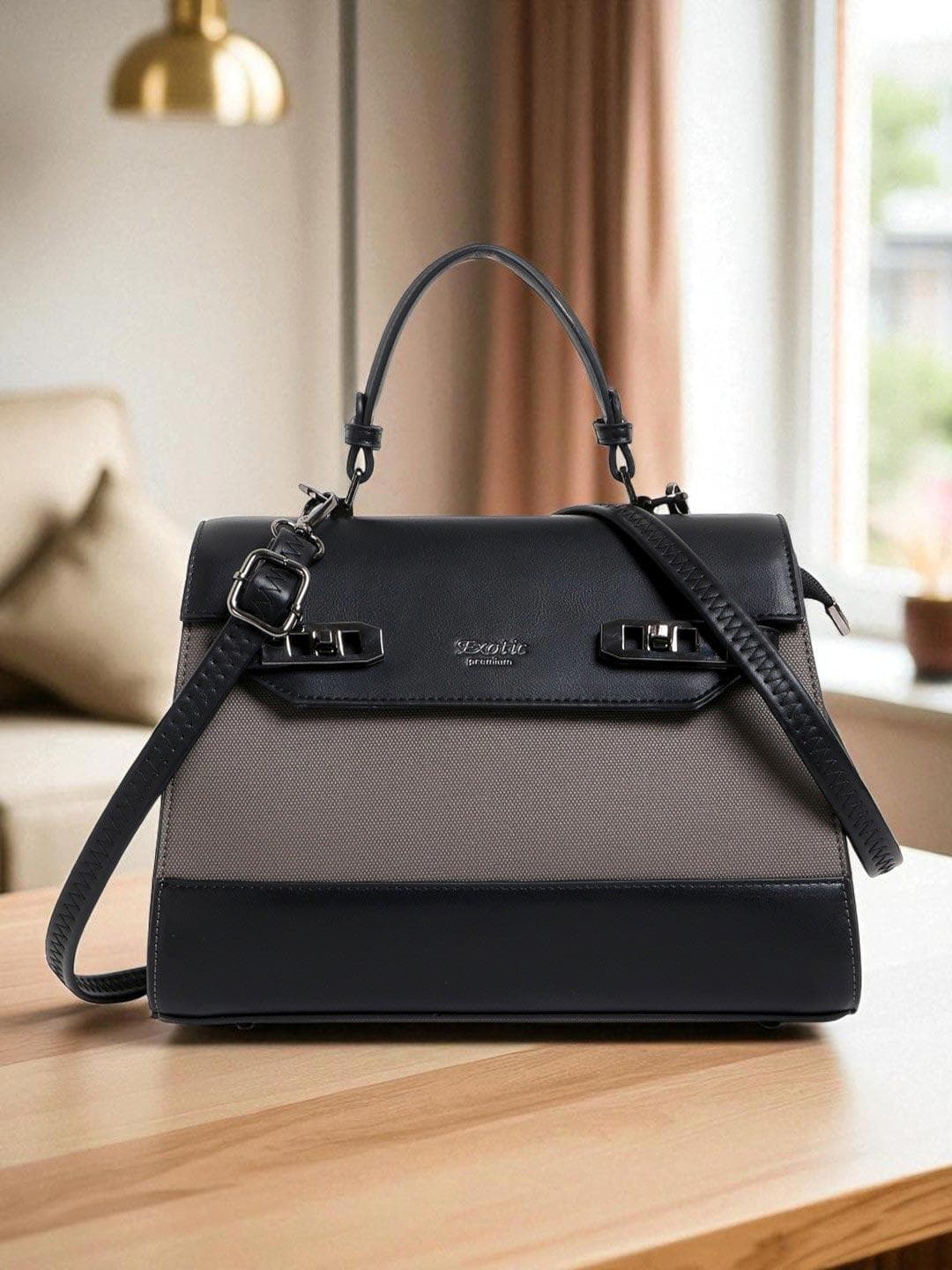 Exotic Structured Sling Bag with Tasselled