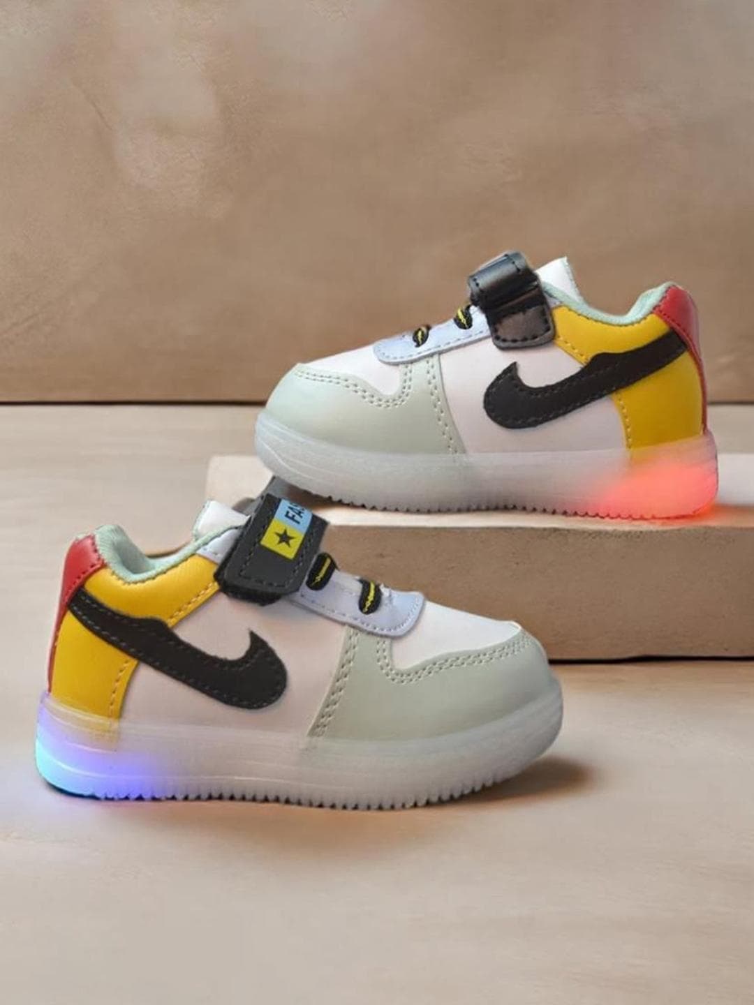 BAESD Kids Velcro Sneakers With Led