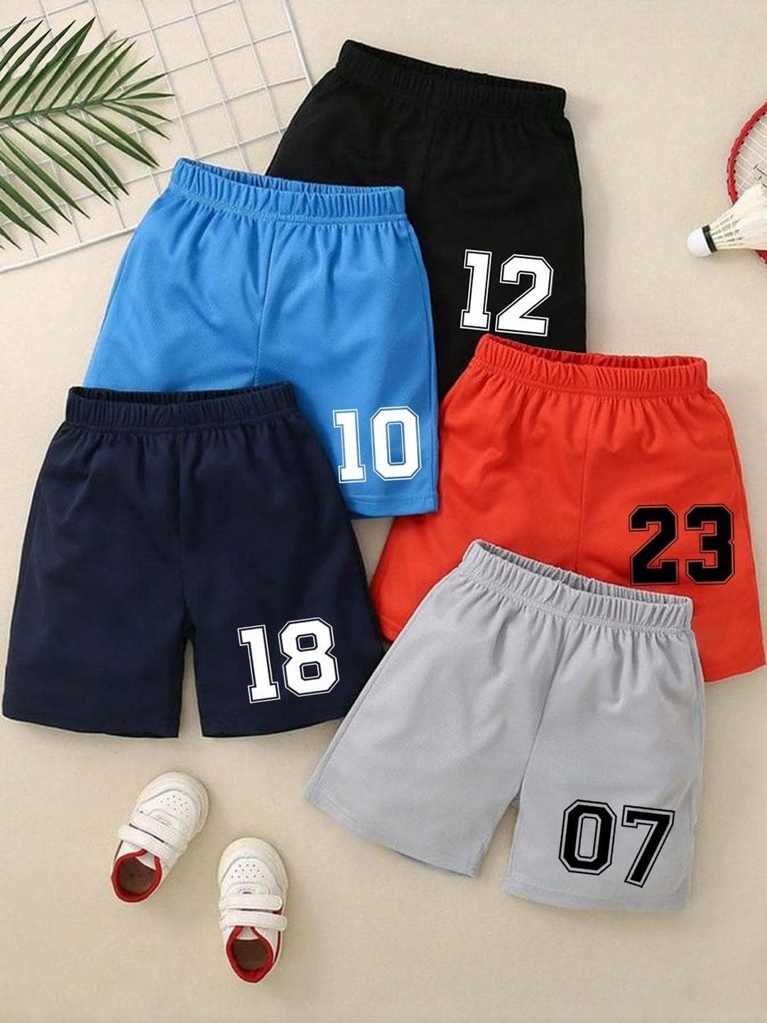 YK Boys Pack Of 5 Printed Mid-Rise Shorts