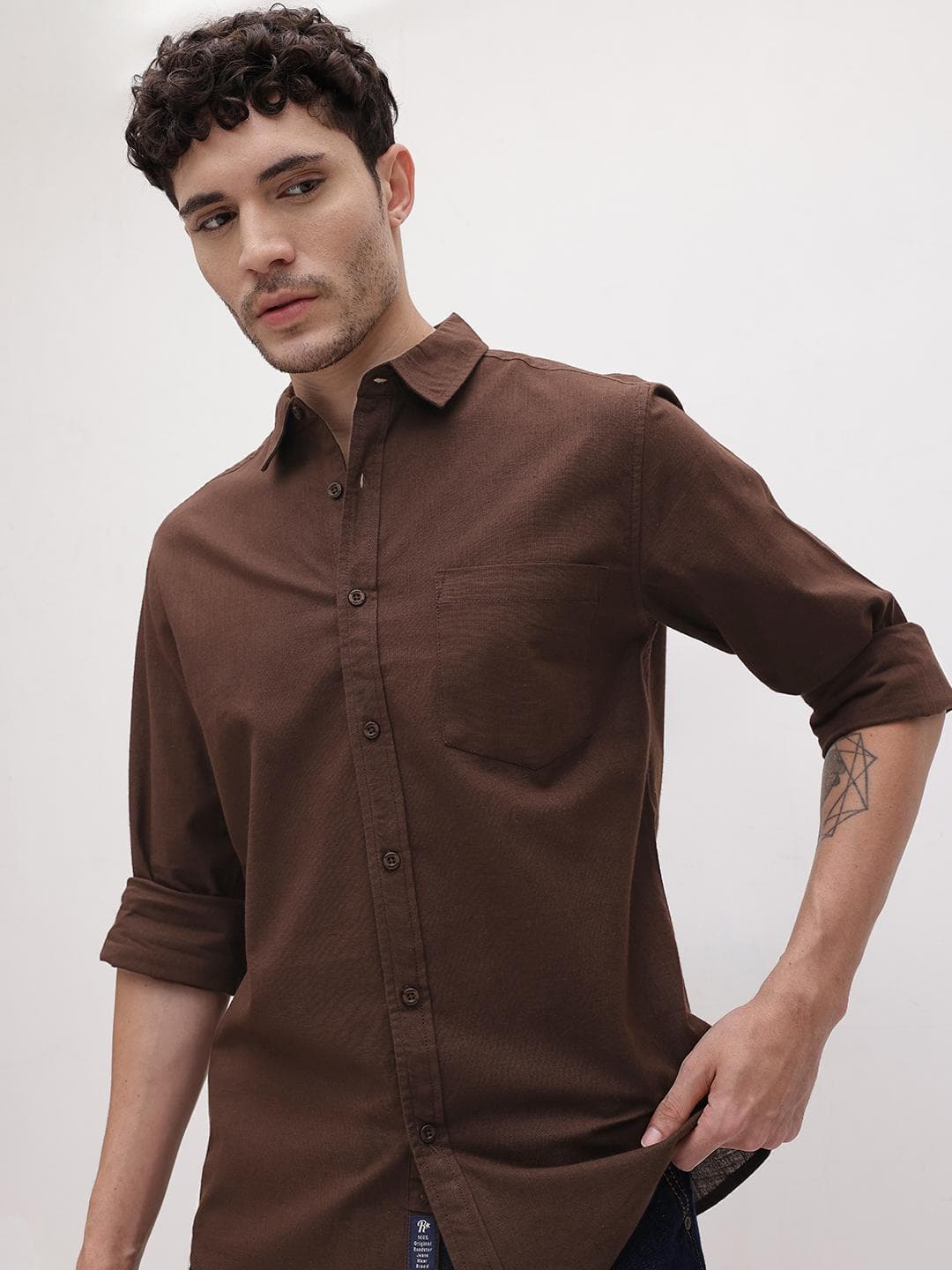 The Roadster Life Co. Spread Collar Pure Cotton Casual Shirt