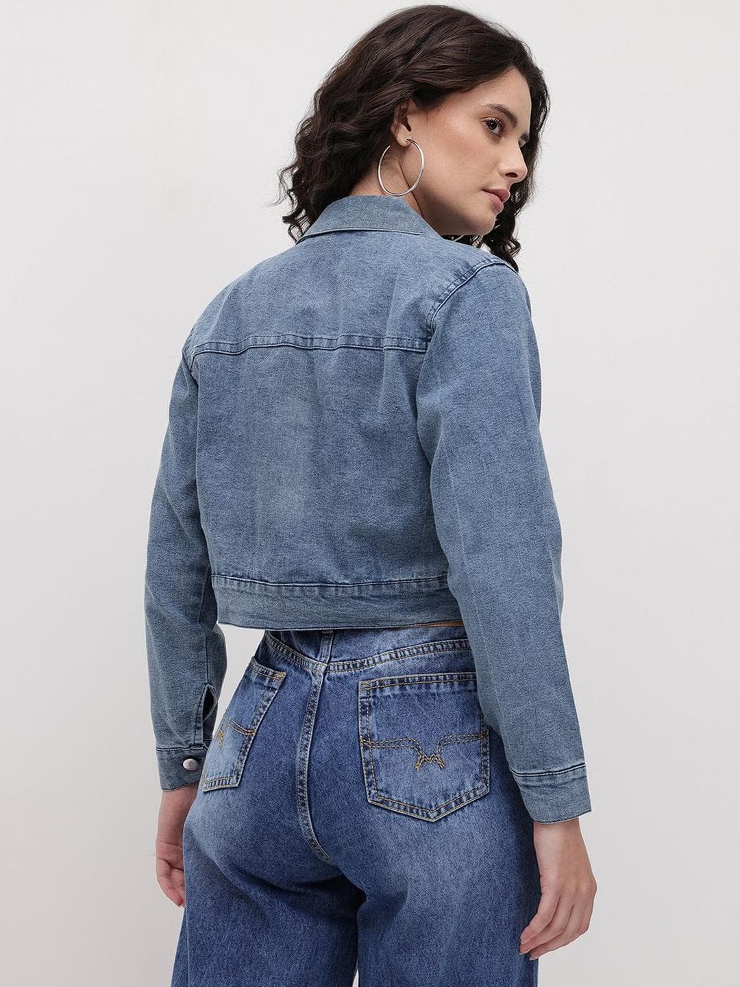 Roadster Women Blue Denim Denim Jacket