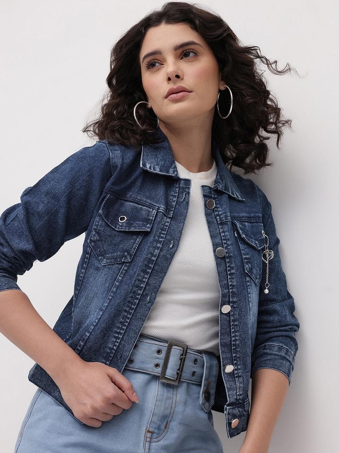 Roadster Women Navy Blue Denim Denim Jacket