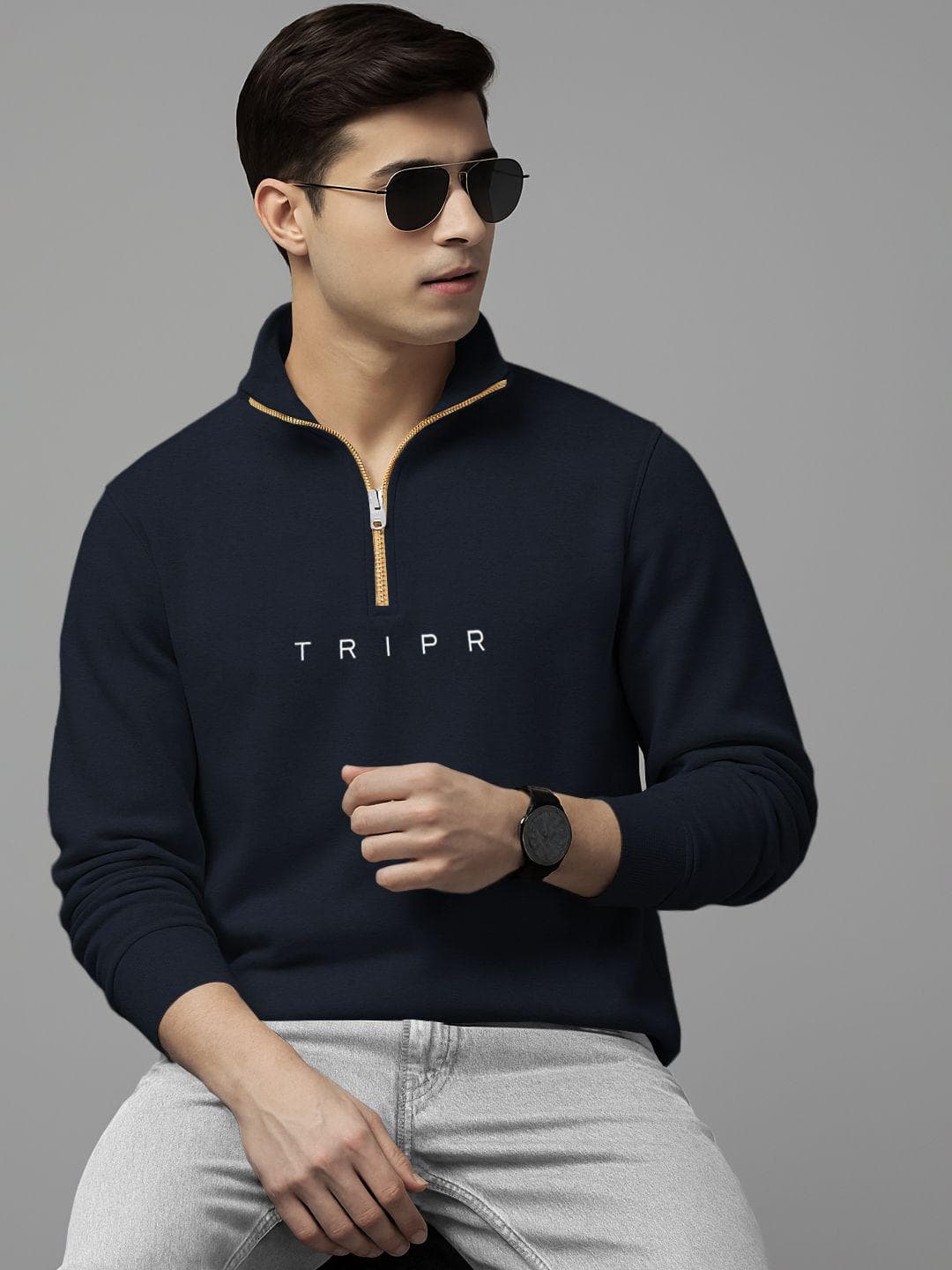 TRIPR Men Printed Full Sleeve Pullover Sweatshirt