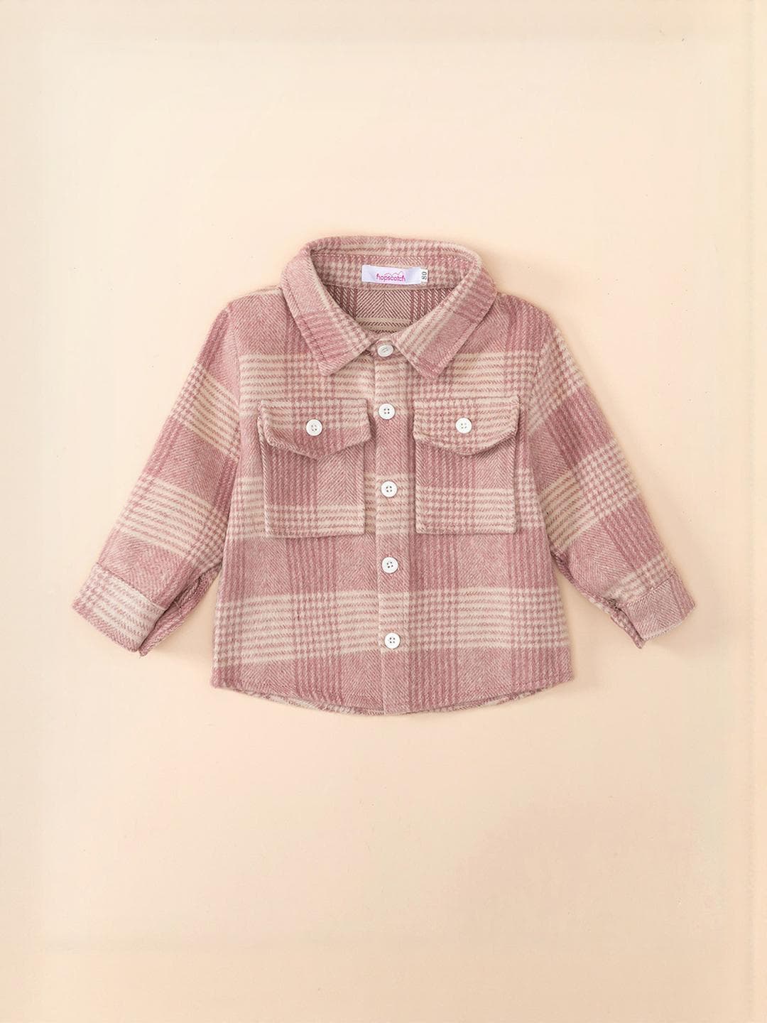 Hopscotch Plaid Flannel Checked Polyester Long Sleeves Shirt