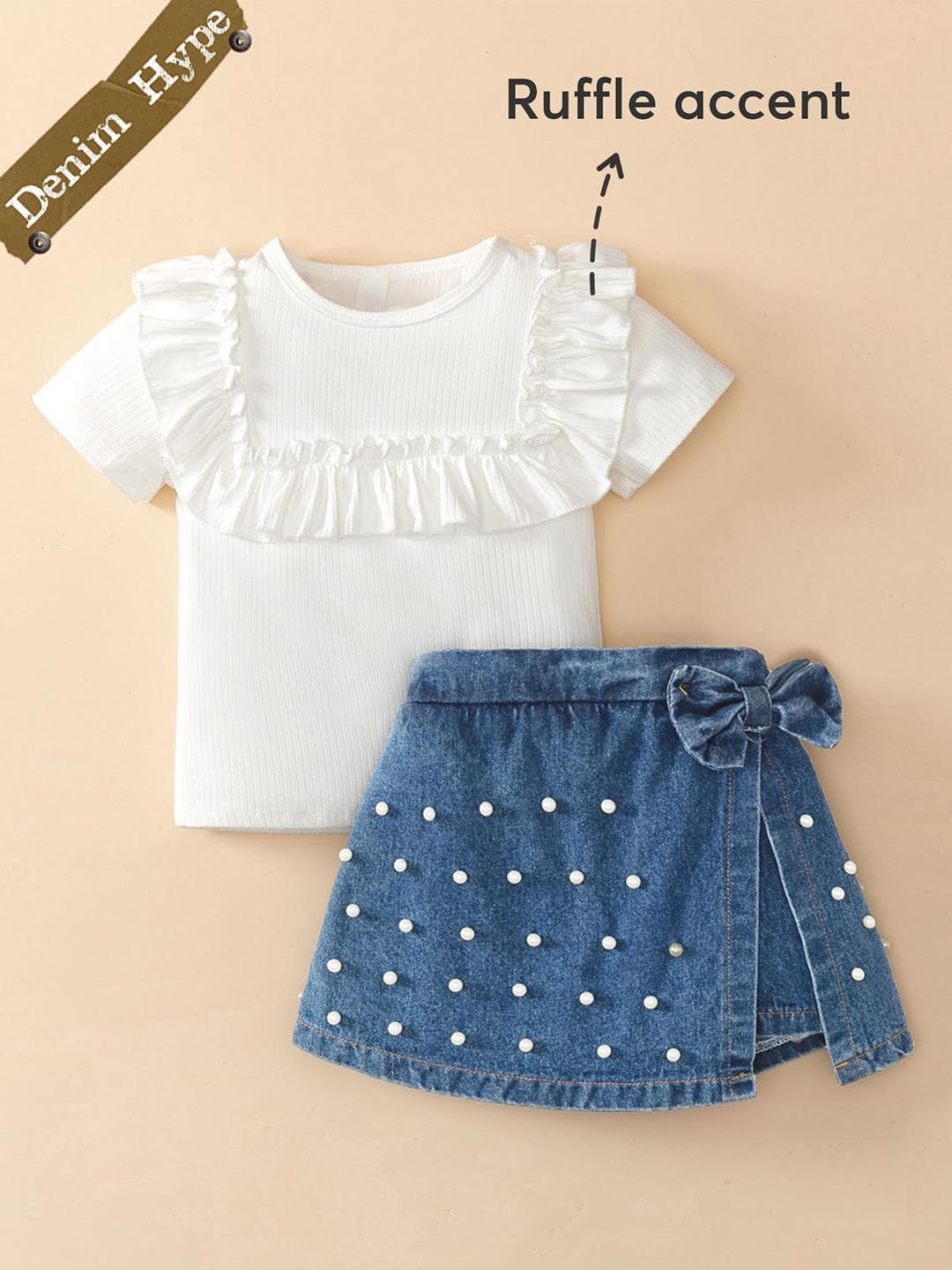Hopscotch Girls Pack of 2 Cotton Blend Top with Shorts Clothing Set