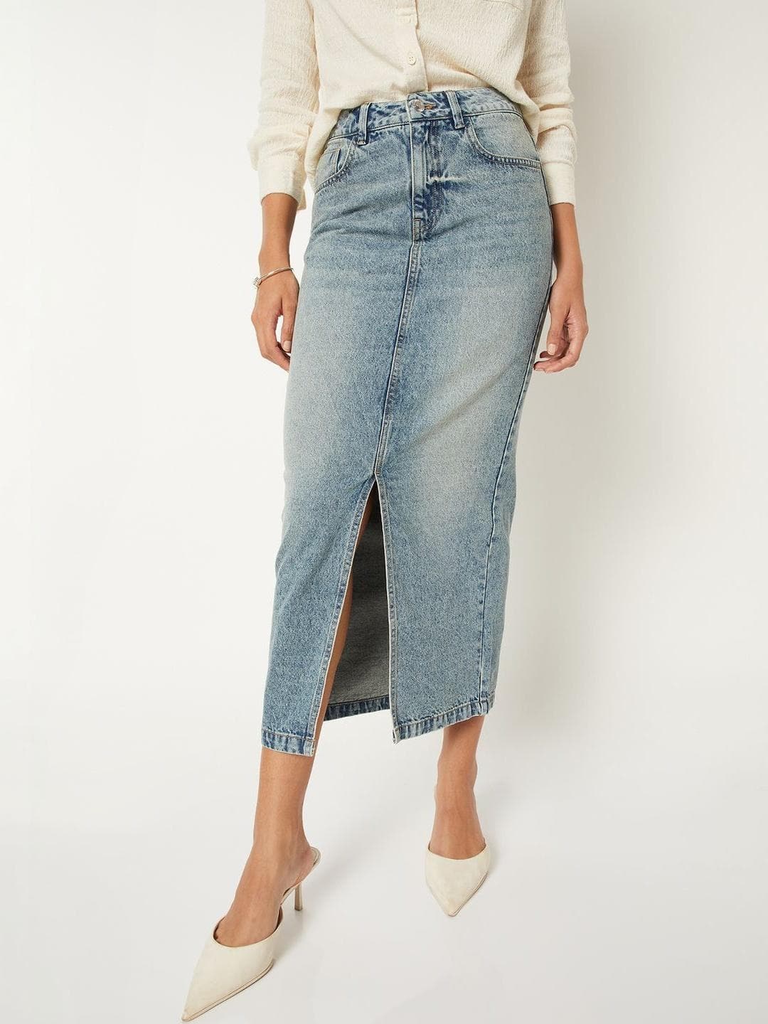 max Pure Cotton Midi Straight Skirts