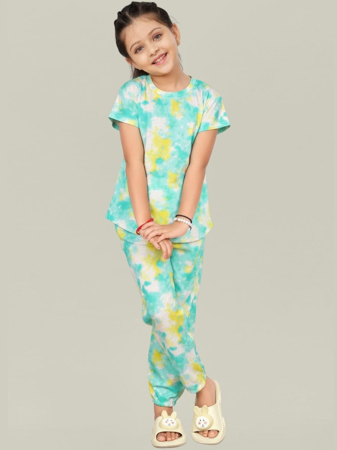 LITBABY Girls Printed Short Sleeves Nightdress